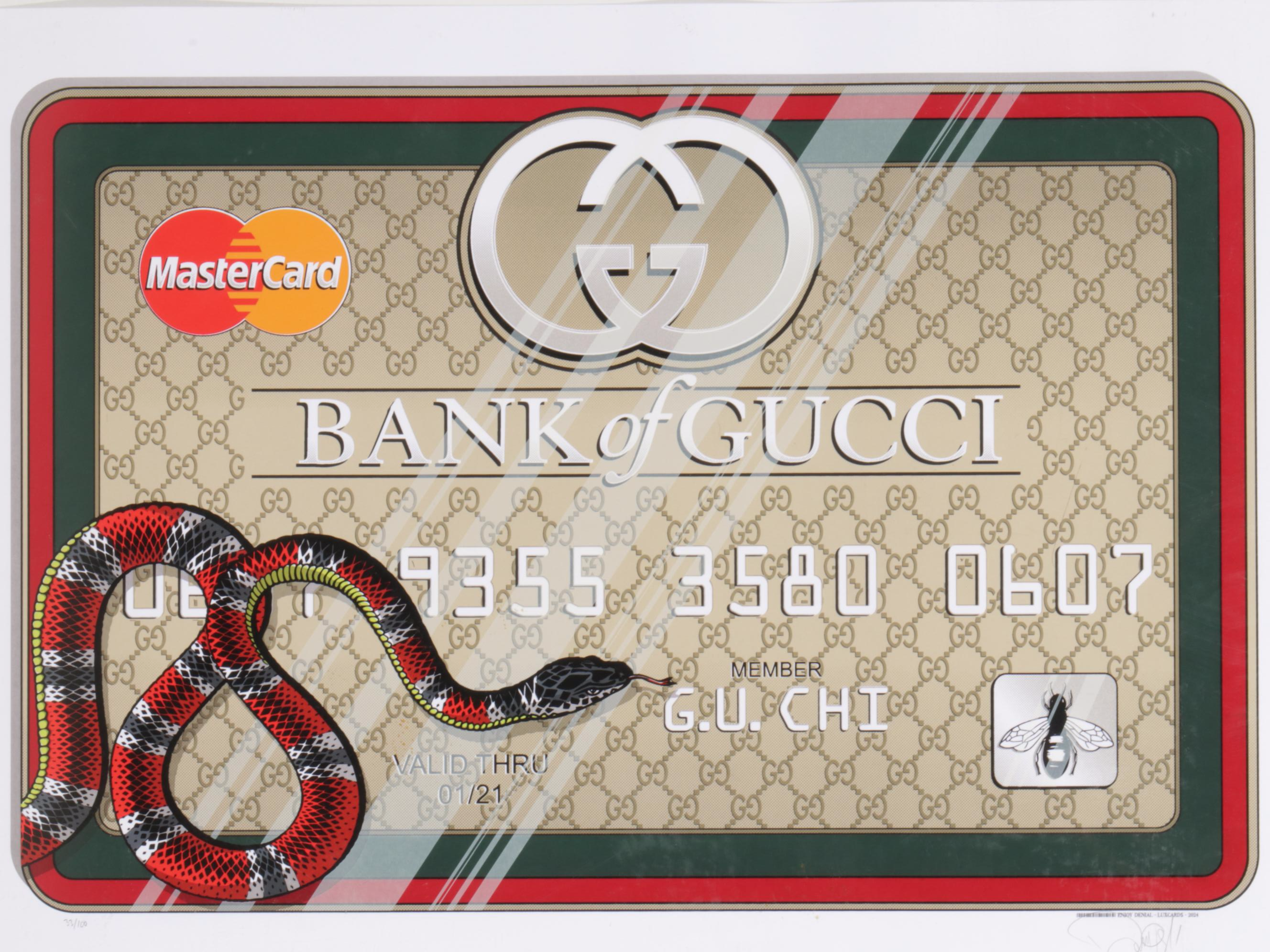 DENIAL x 1xRUN Screenprint "Luxury Credit Card: Gucci," 2024