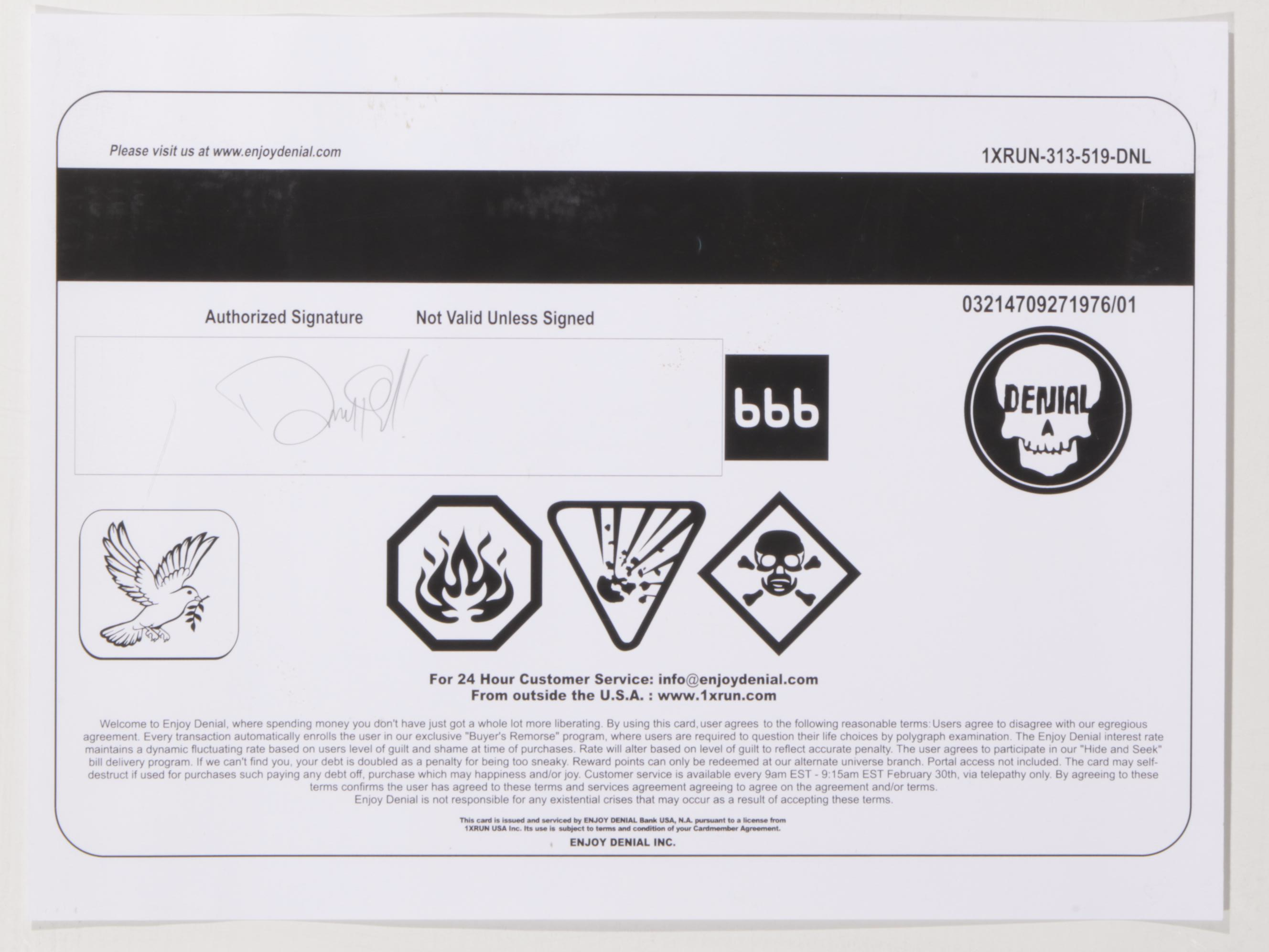 DENIAL x 1xRUN Screenprint "Luxury Credit Card: Gucci," 2024