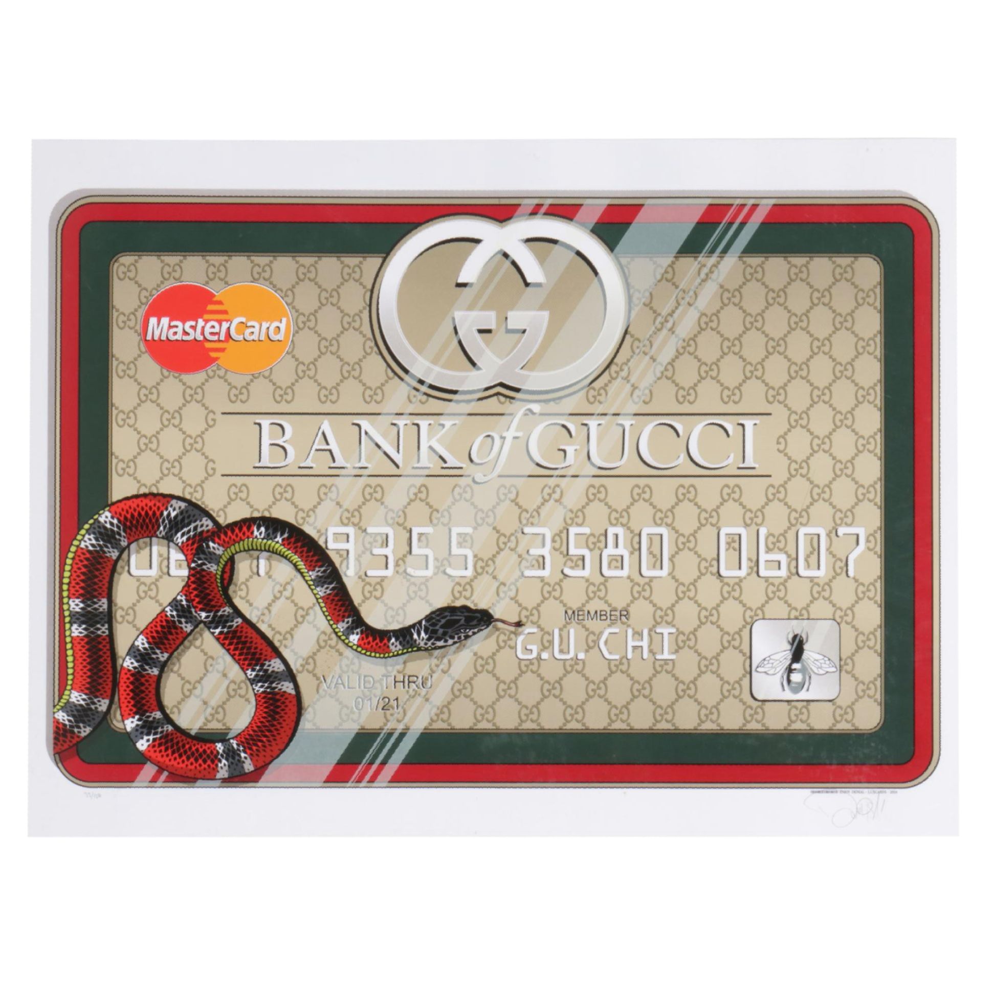 DENIAL x 1xRUN Screenprint "Luxury Credit Card: Gucci," 2024