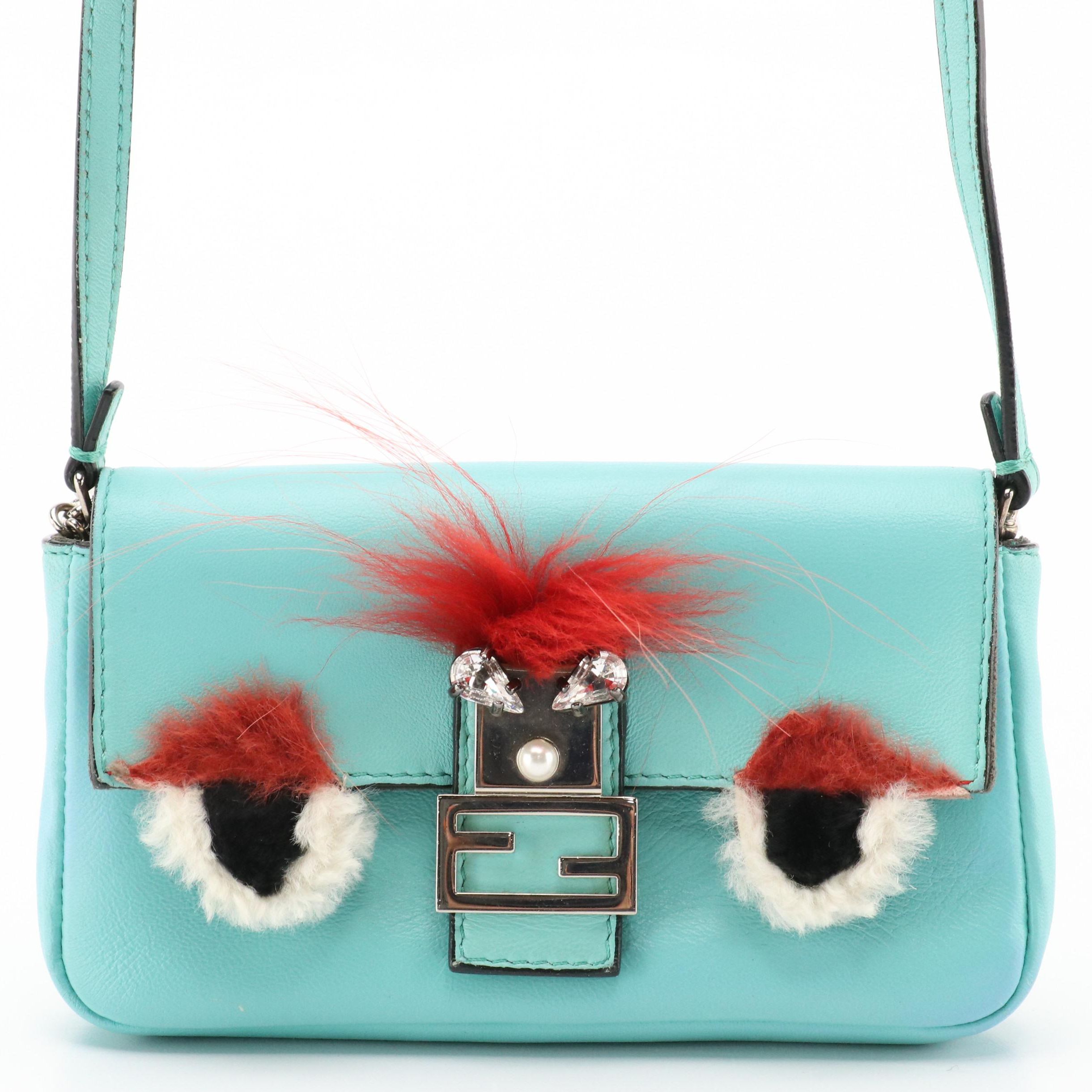 Fendi Mini Monster Baguette Bag 8M0354 in Leather