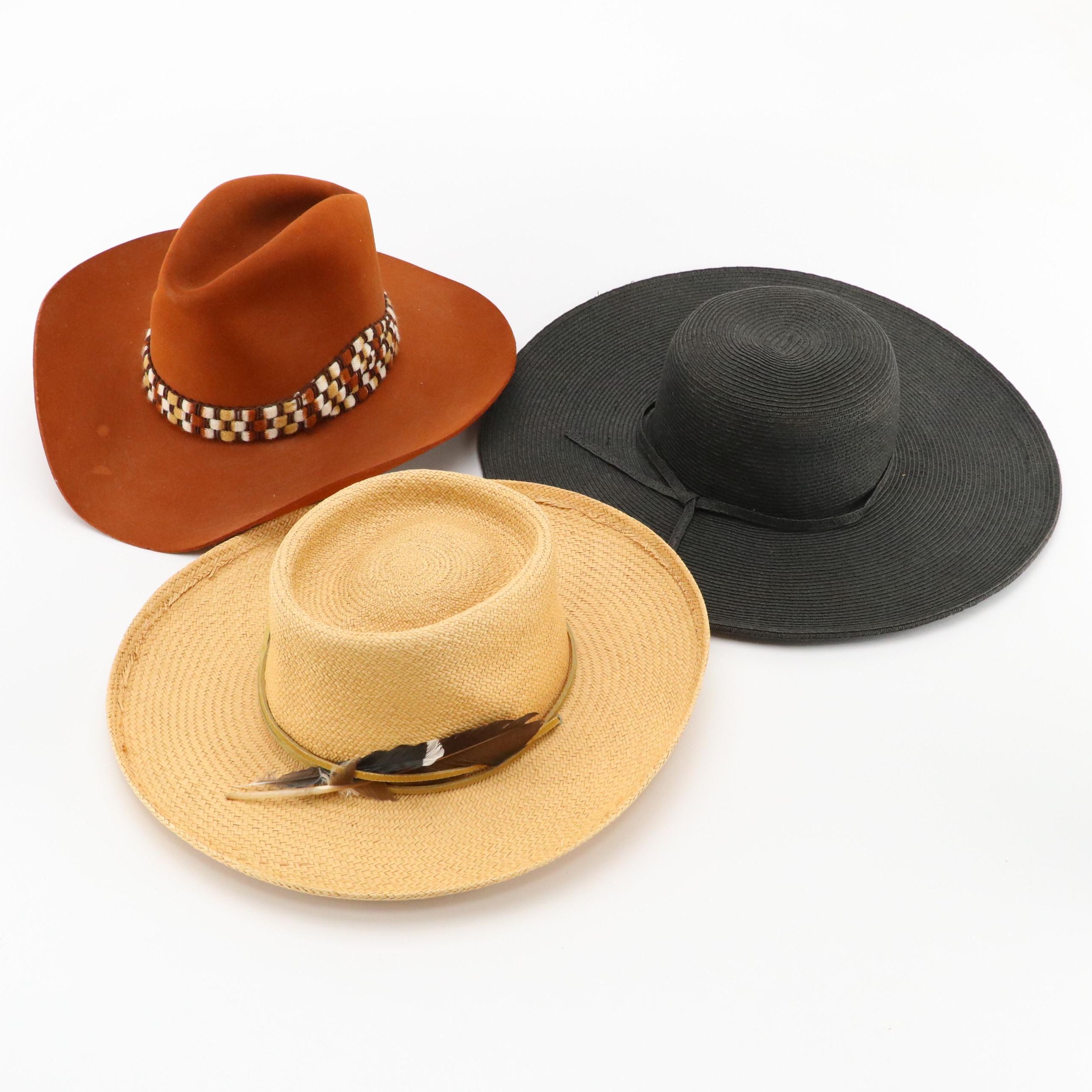 Resistol Stagecoach Felt Western Hat, Anne Sawyer Floppy Straw Sun Hat, More
