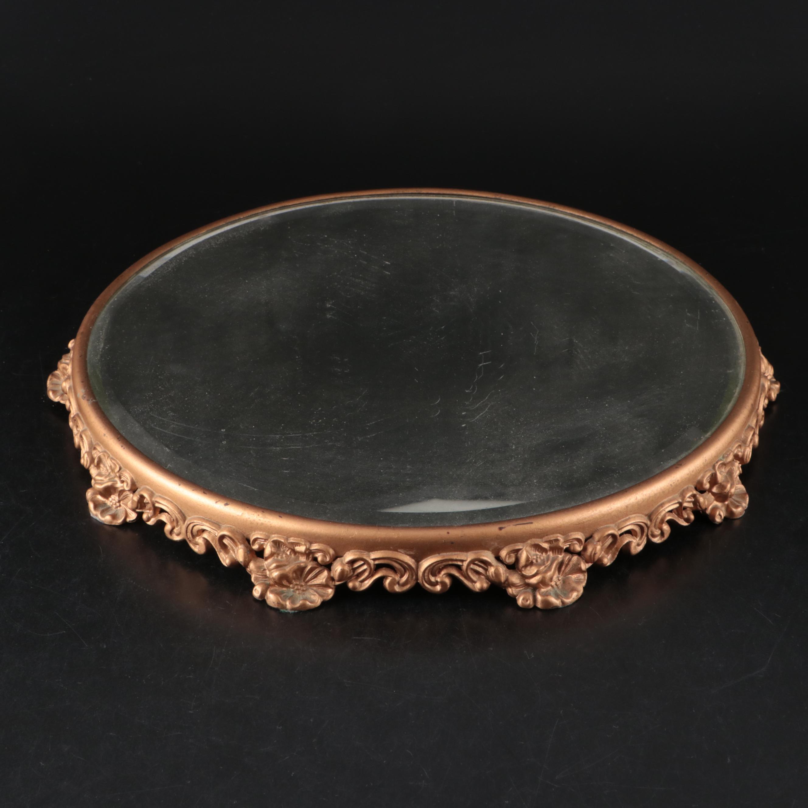 Victorian Style Pillow Pin Cushion with Mirrored Plateau and Other Decor