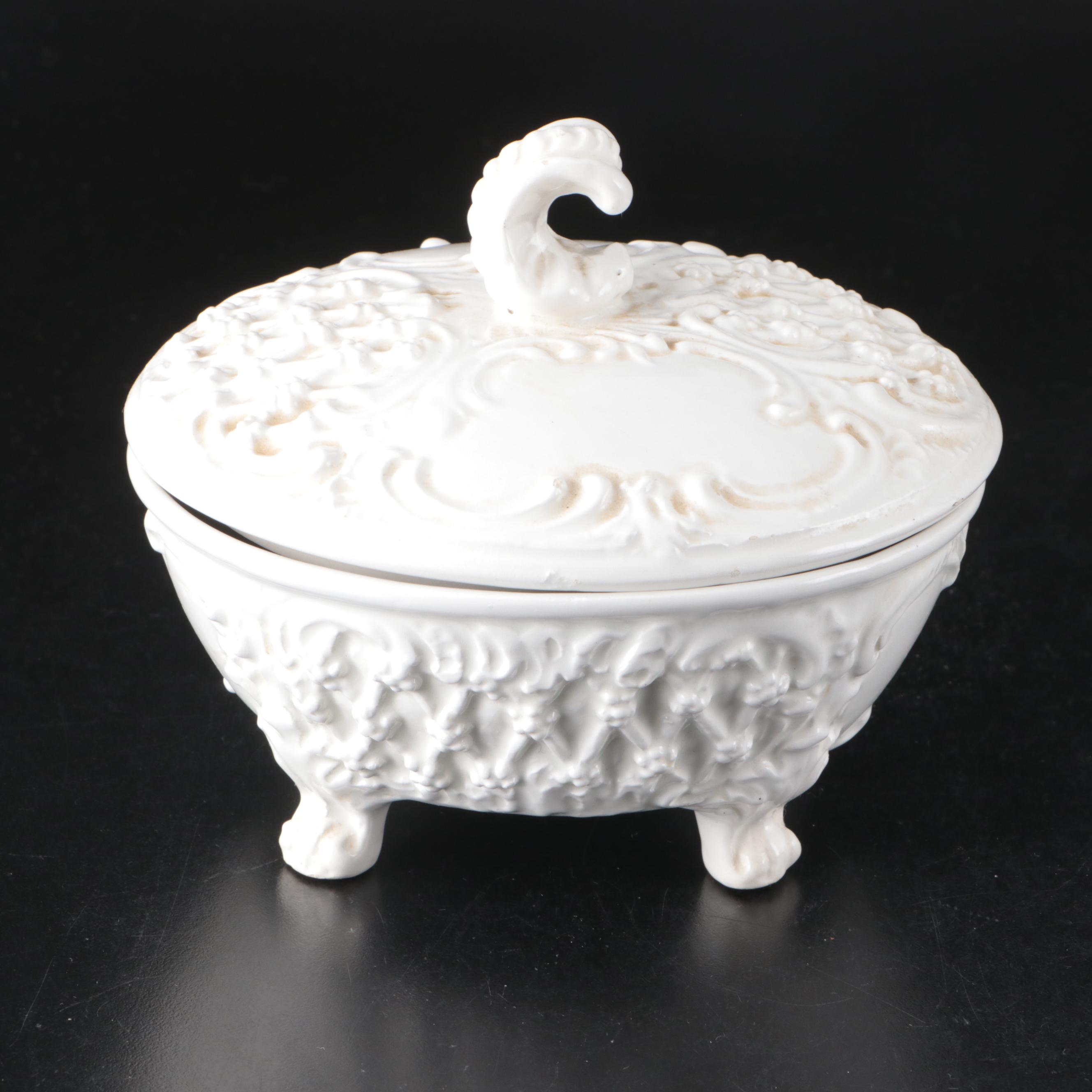 Victorian Style Pillow Pin Cushion with Mirrored Plateau and Other Decor