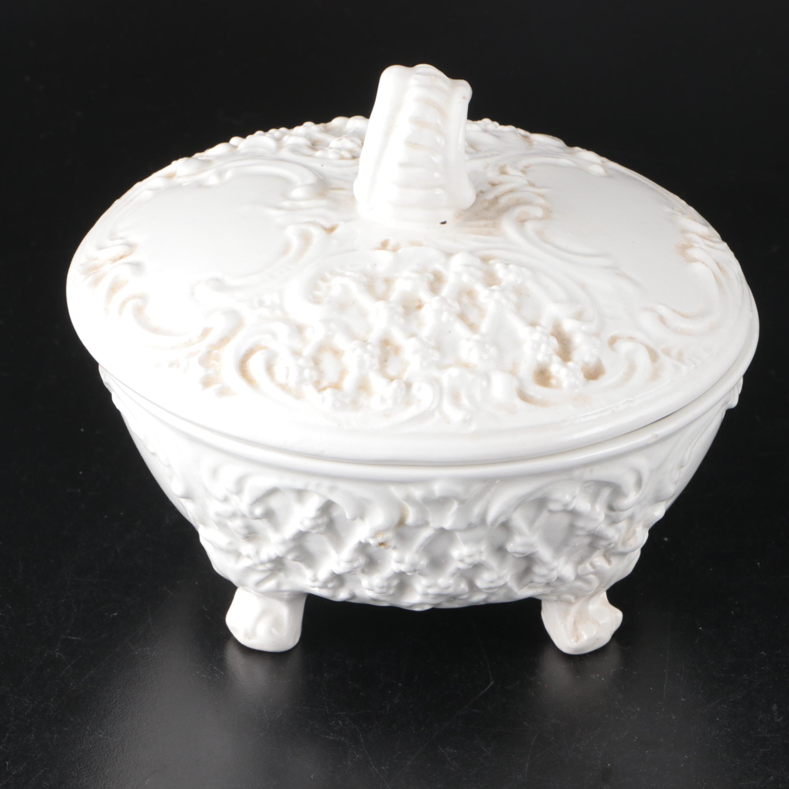 Victorian Style Pillow Pin Cushion with Mirrored Plateau and Other Decor