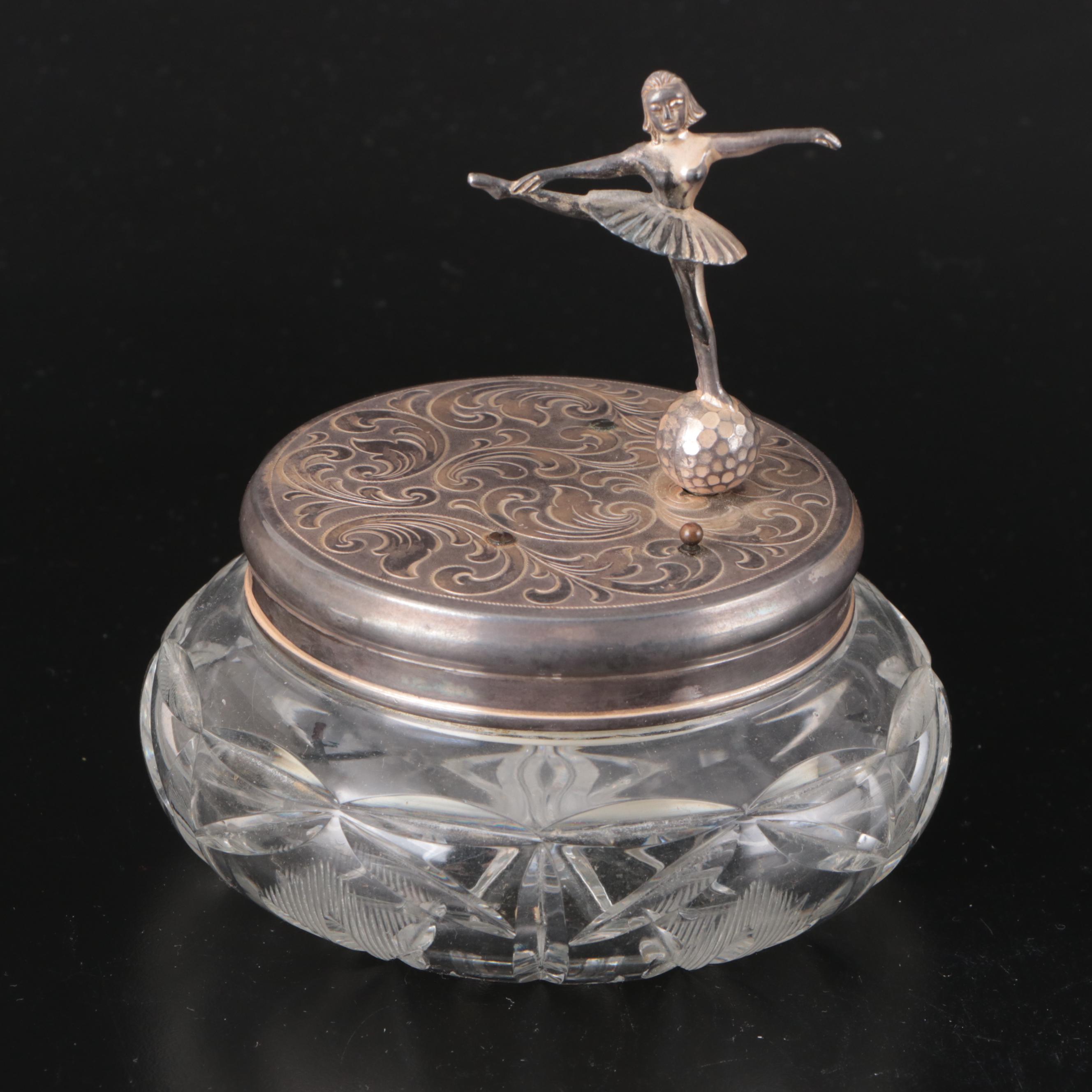 Victorian Style Pillow Pin Cushion with Mirrored Plateau and Other Decor