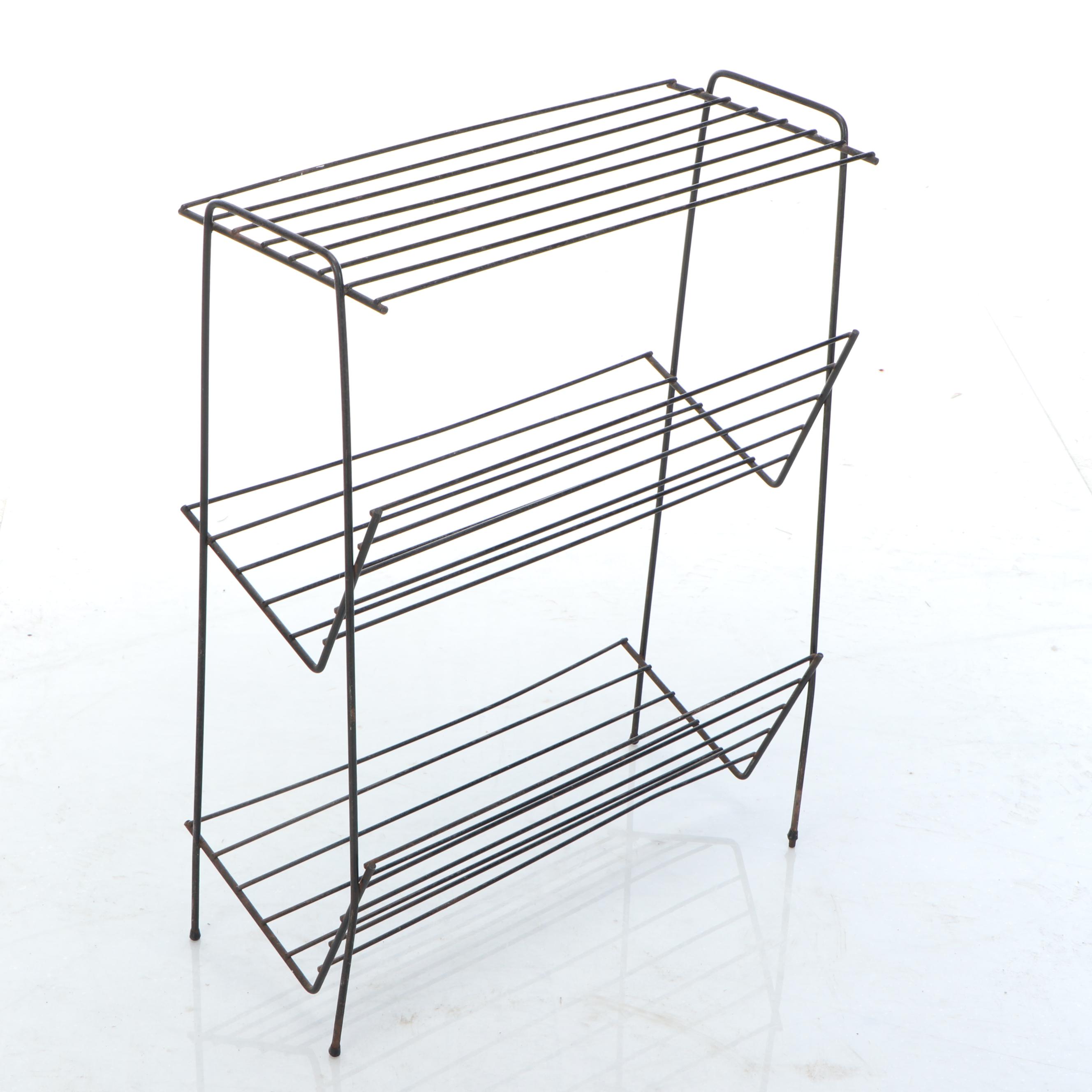 Cram's Imperial 12" World Globe with Wire Bookshelf or Record Rack