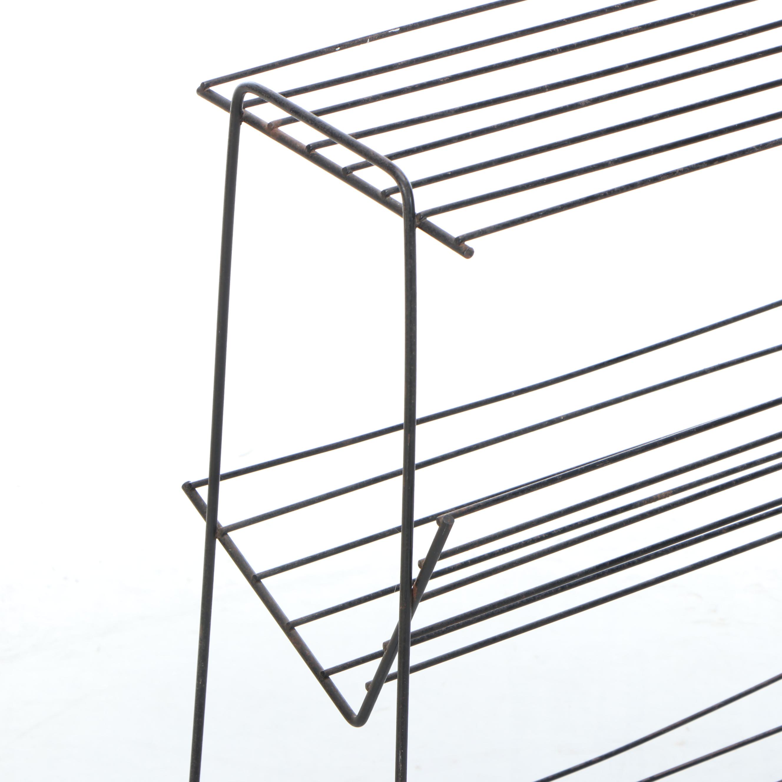 Cram's Imperial 12" World Globe with Wire Bookshelf or Record Rack