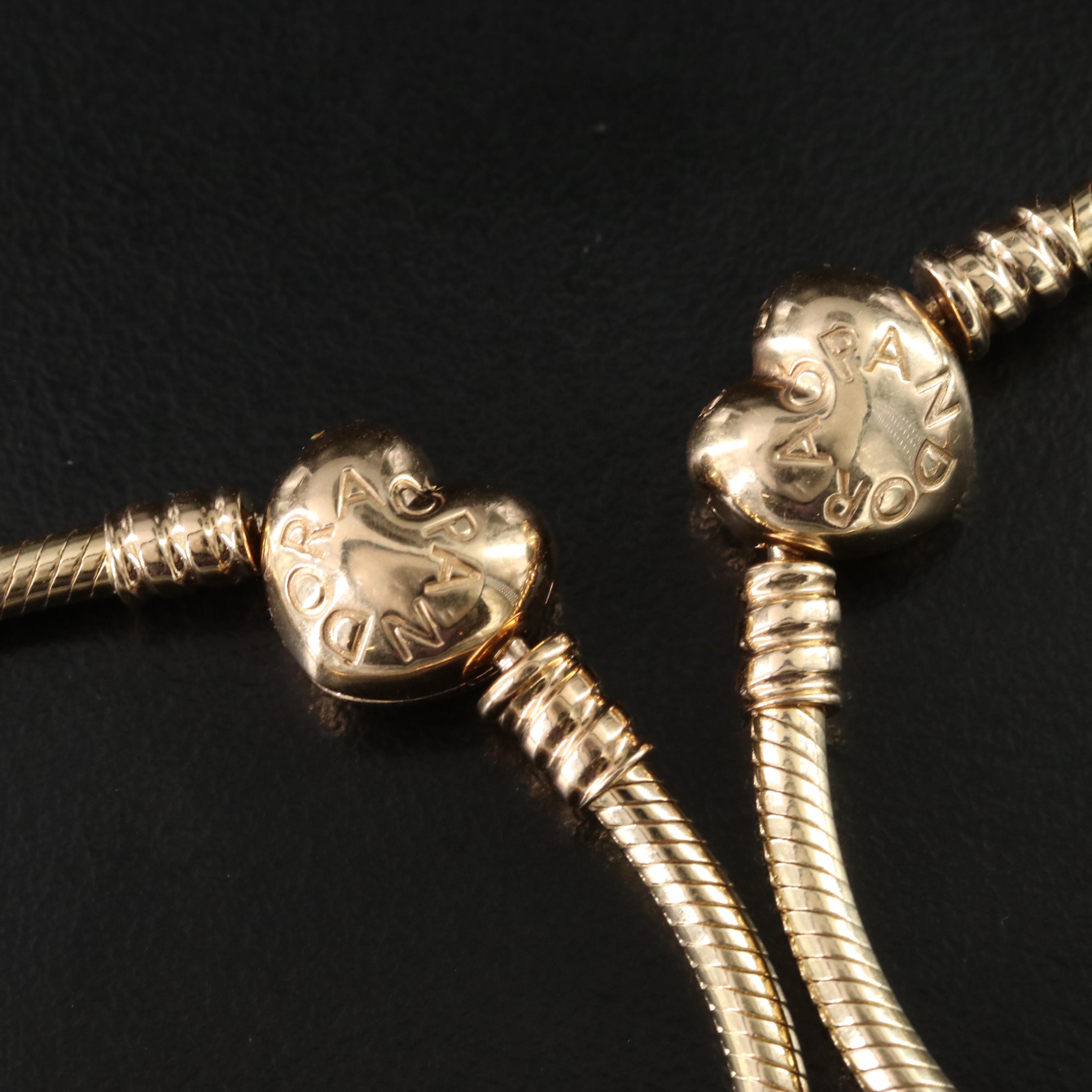 Pandora Moments Heart Clasp Snake Chain Bracelets