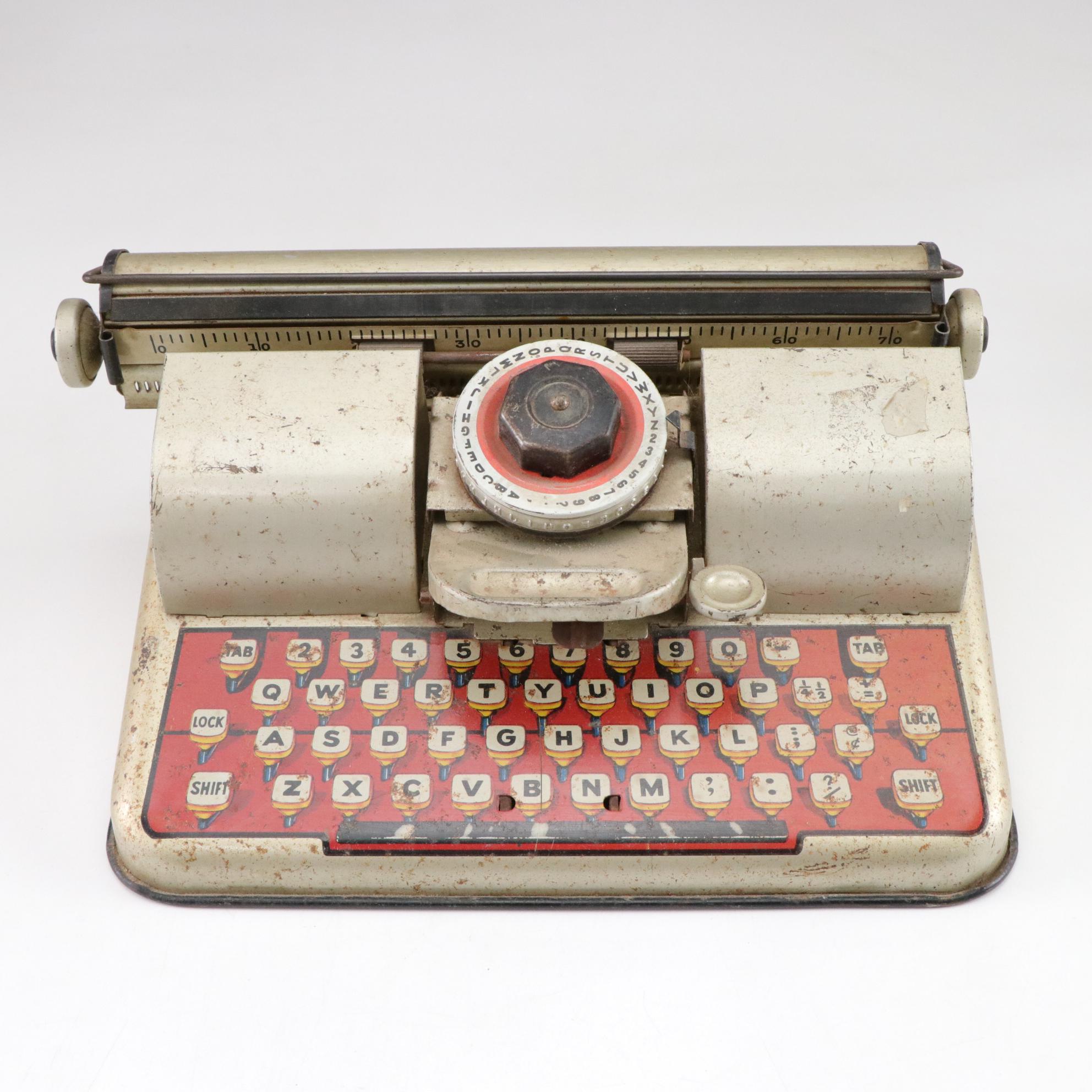 Berwin "Superior" Typewriter, Wolverine Washing Machine, and Durable 3-Coin Bank