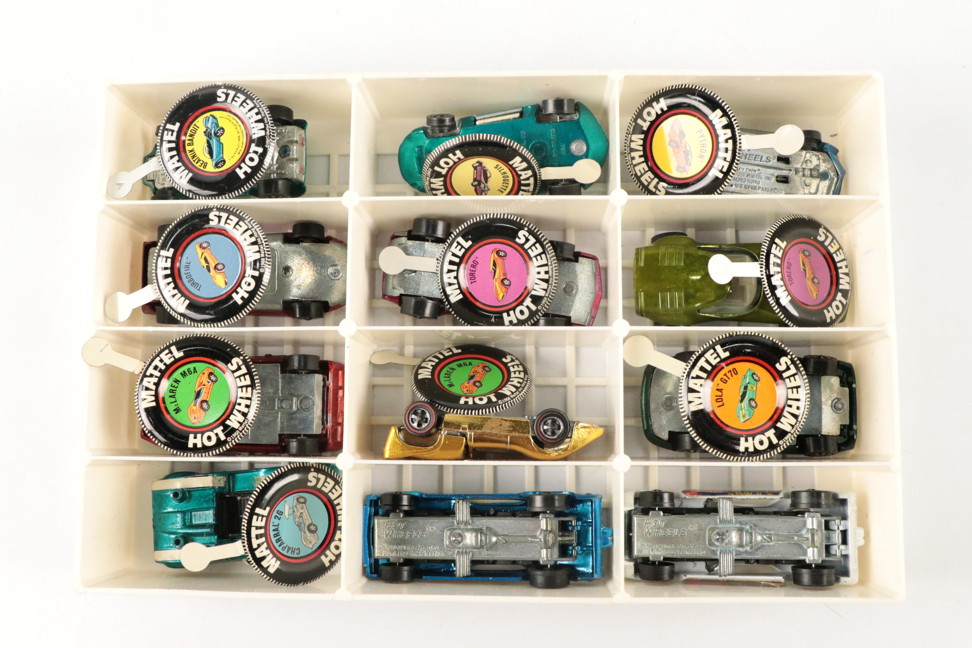 Mattel Hot Wheels Toy Cars with Badges, Case and Price Guide Book