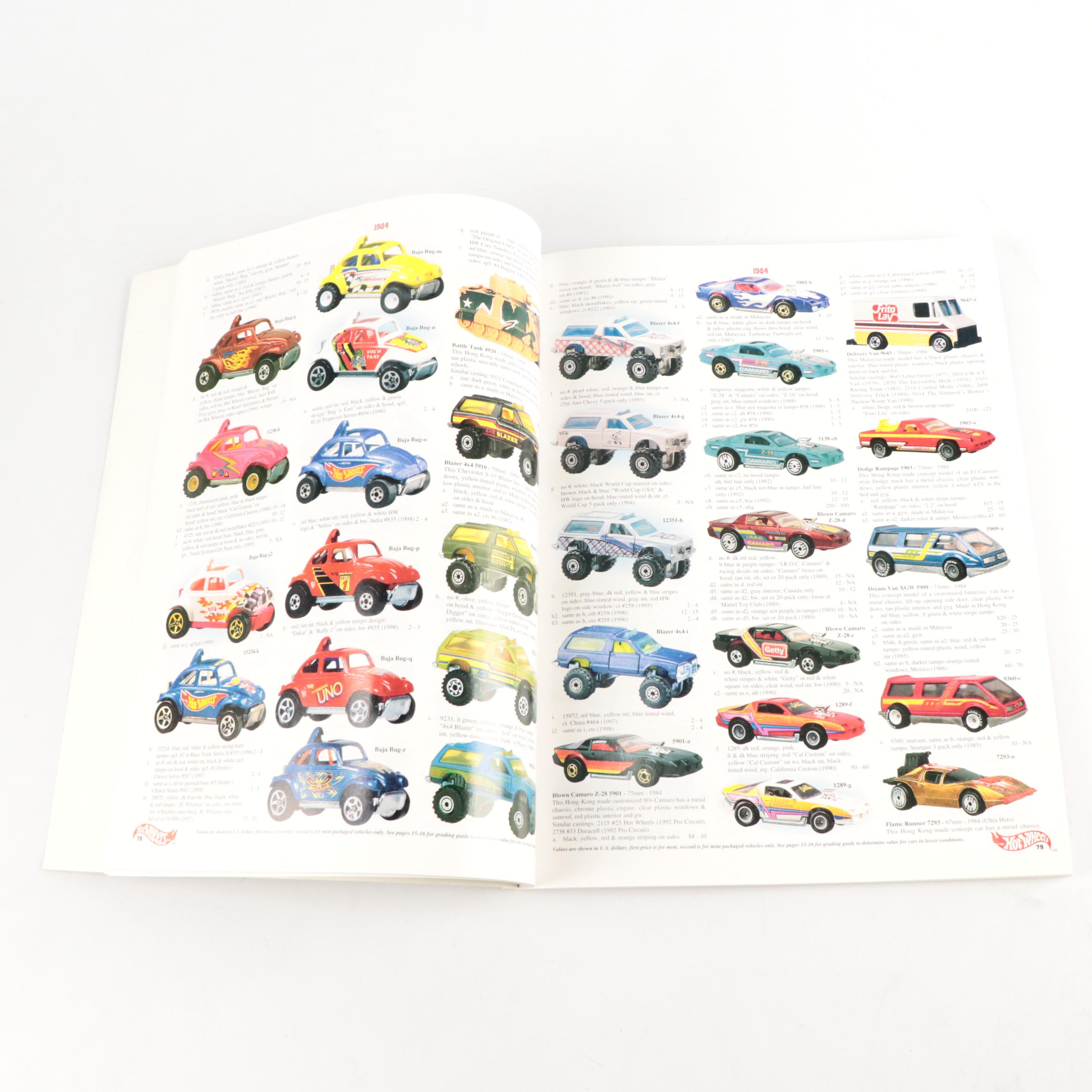 Mattel Hot Wheels Toy Cars with Badges, Case and Price Guide Book