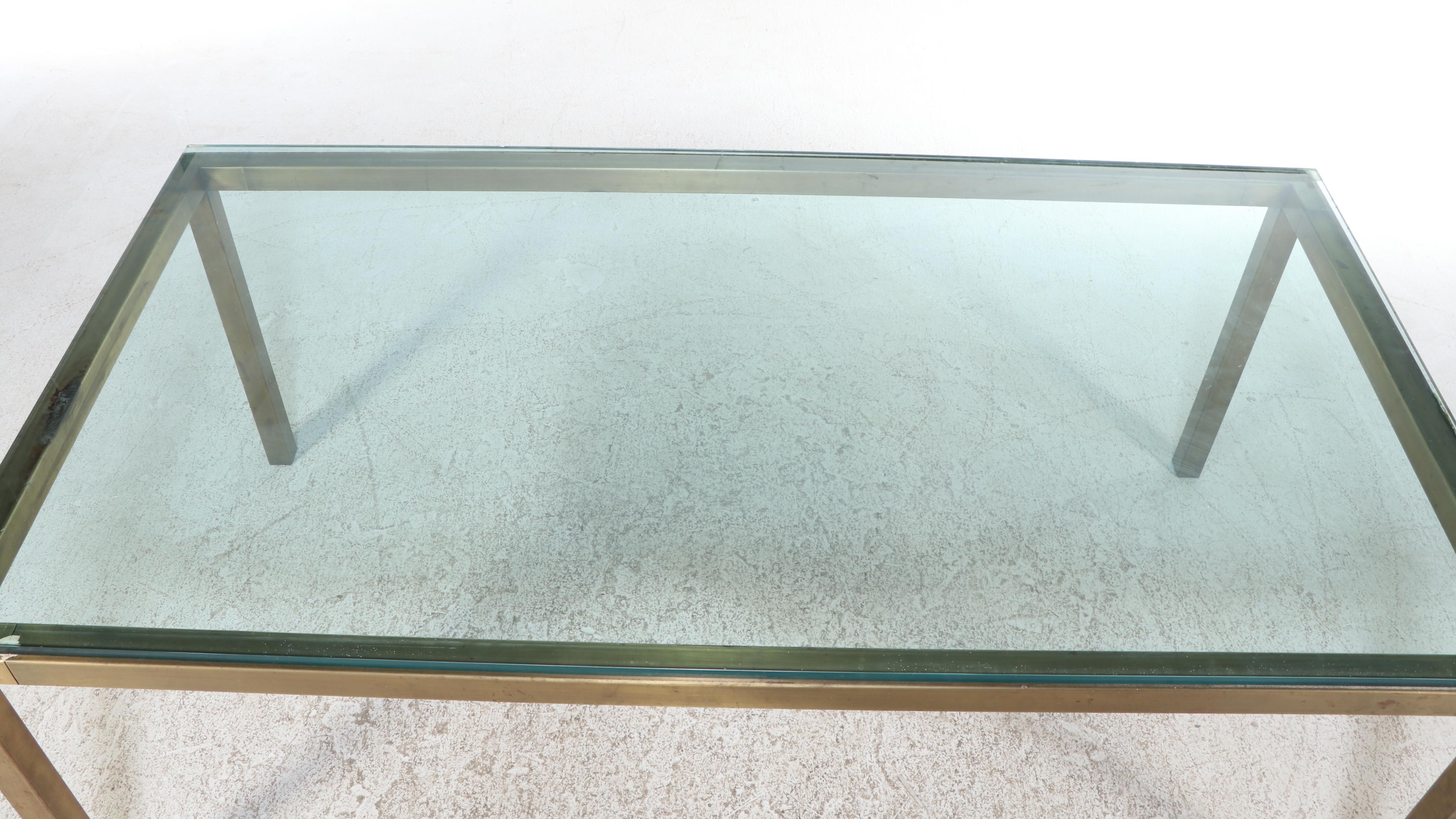 Milo Baughman for Design Institute America Brass Parsons Dining Table and Chairs