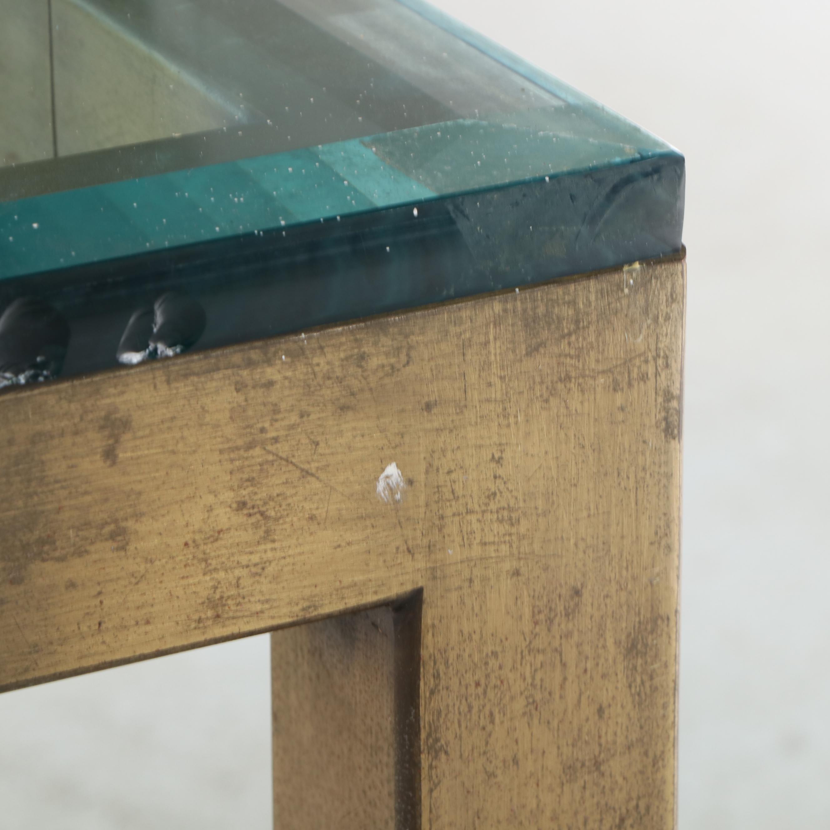 Milo Baughman for Design Institute America Brass Parsons Dining Table and Chairs