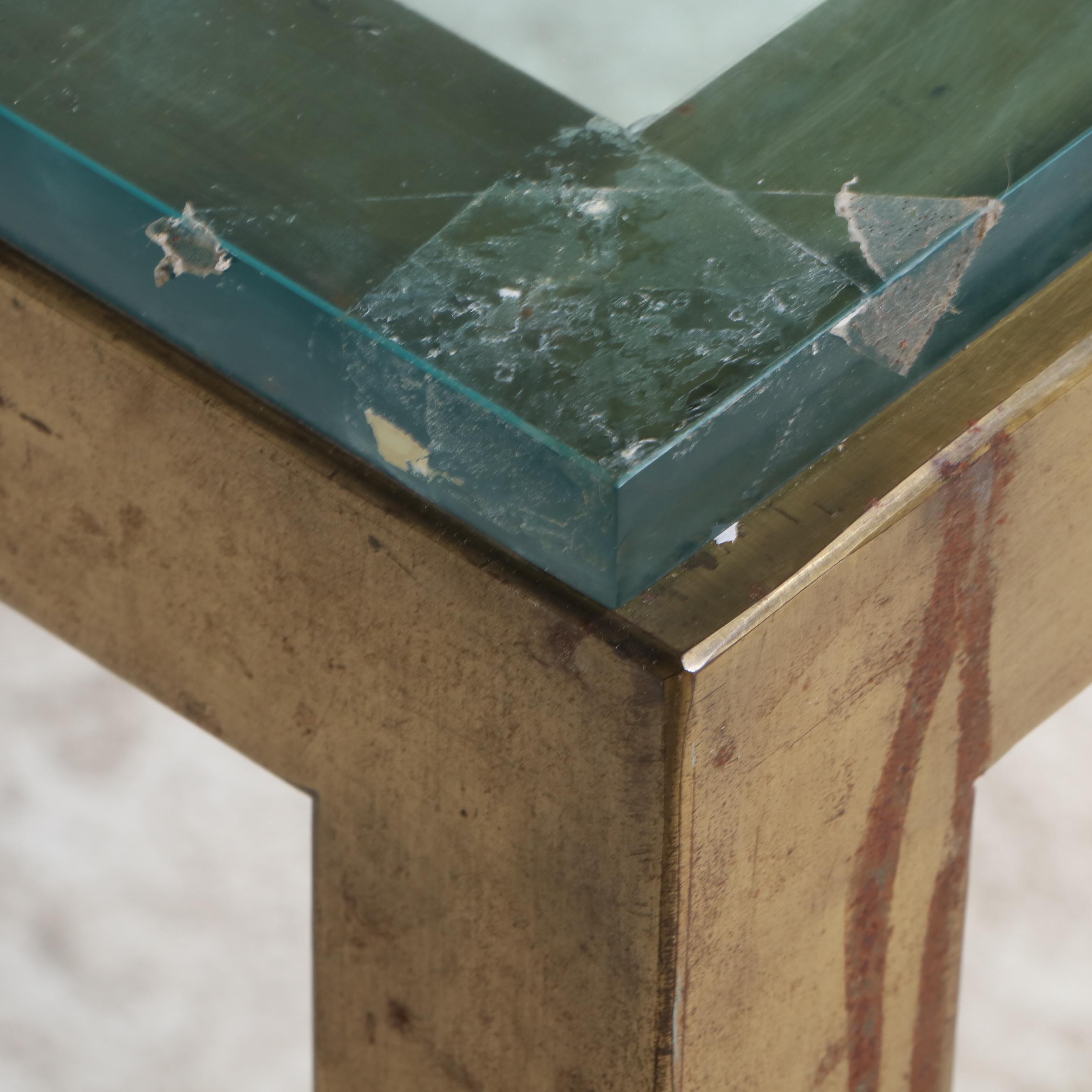 Milo Baughman for Design Institute America Brass Parsons Dining Table and Chairs