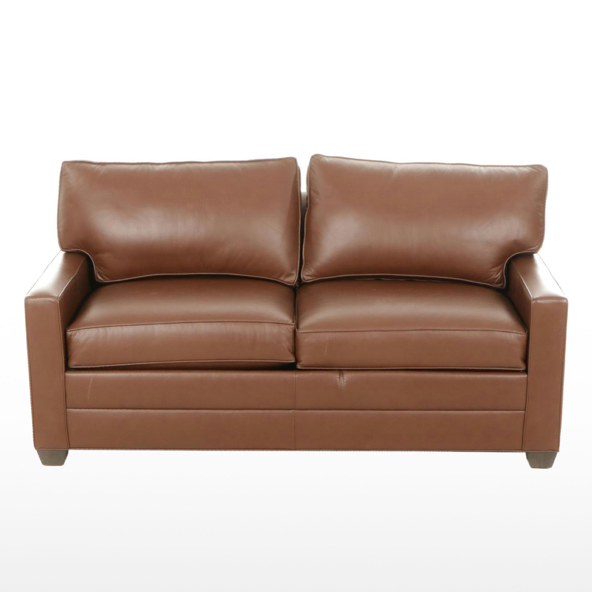 Ethan Allen "Bennett" Leather Upholstered Sleeper Sofa