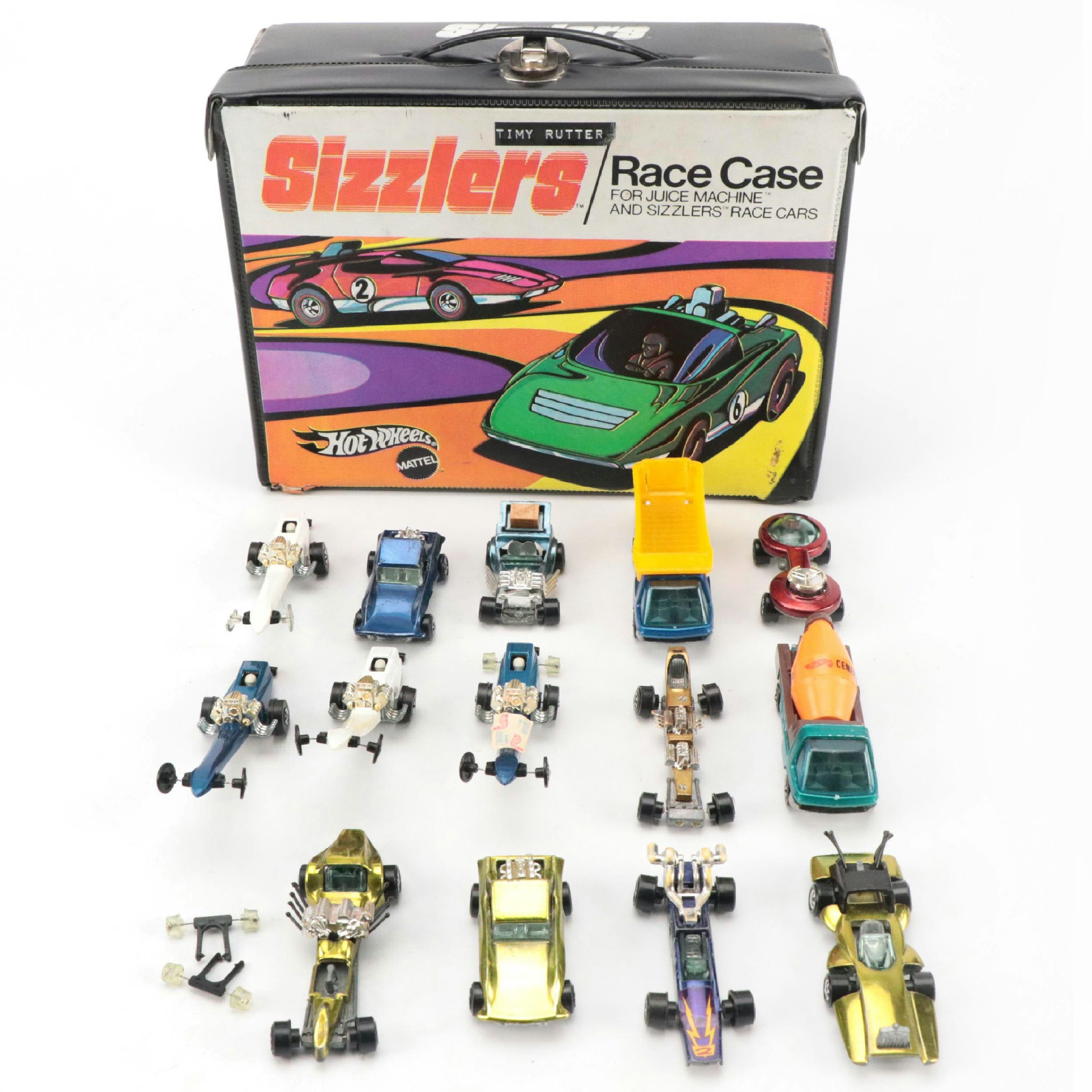 Hot Wheels Sizzlers Race Case with Toy Cars, Mid to Late 20th Century