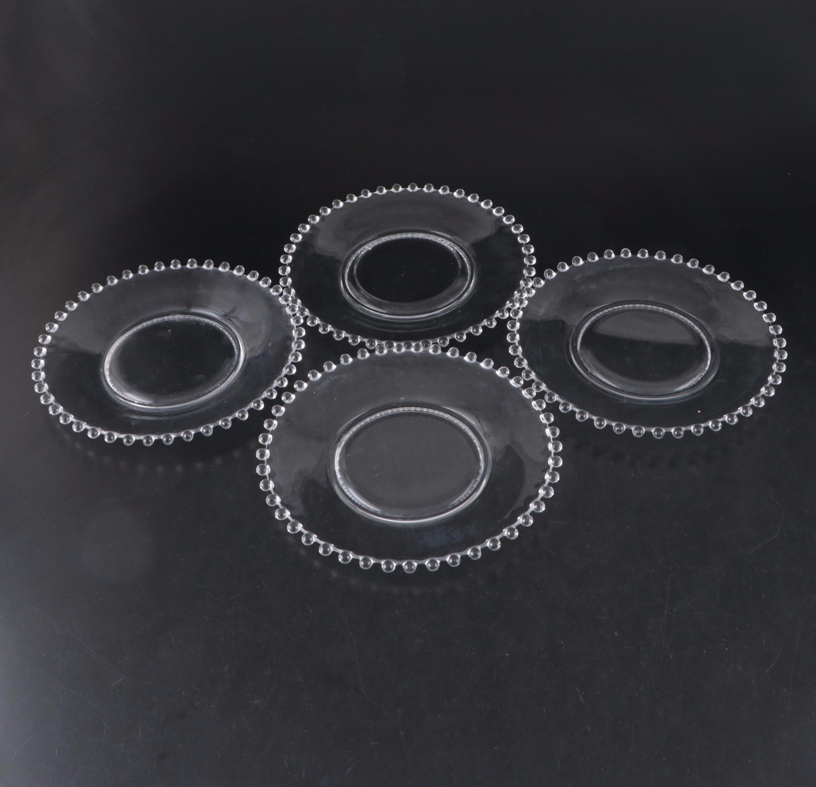 Imperial Glass "Candlewick" Glass Plates with Accent Lamp, Compote and More