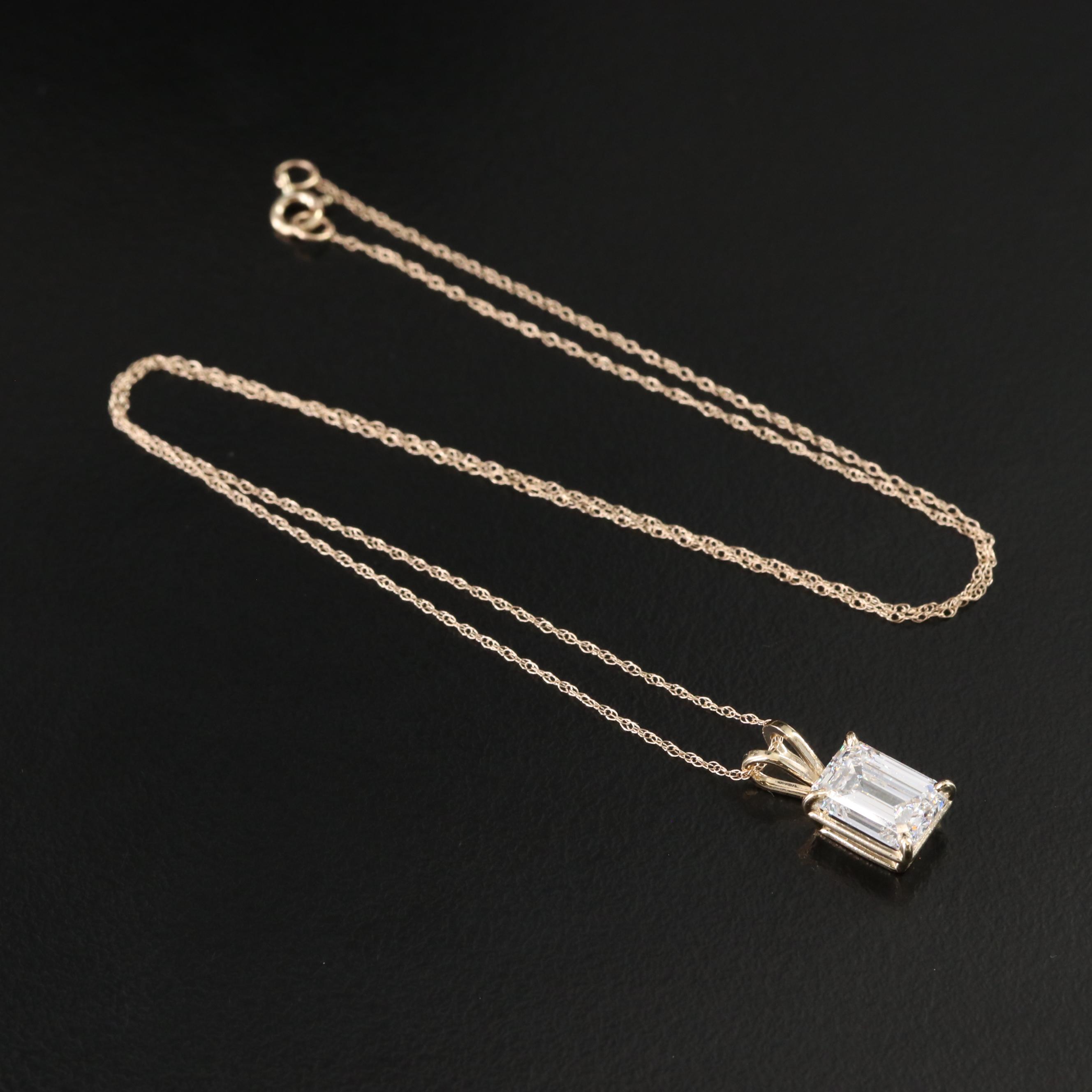 Loose 2.08 CT Lab Grown Diamond Pendant Necklace with IGI Report