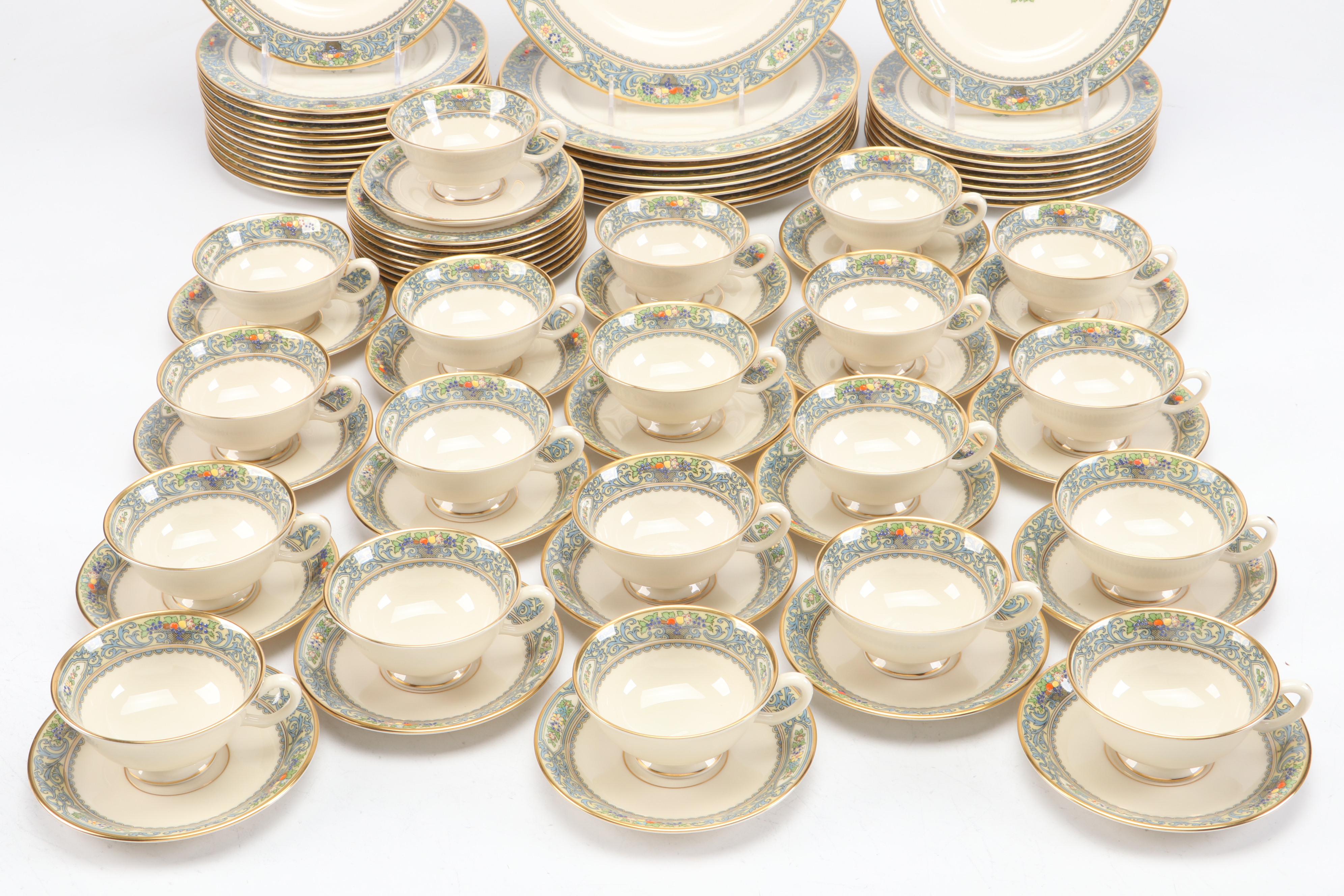 Lenox "Autumn" Porcelain Dinnerware with Teacups and Saucers