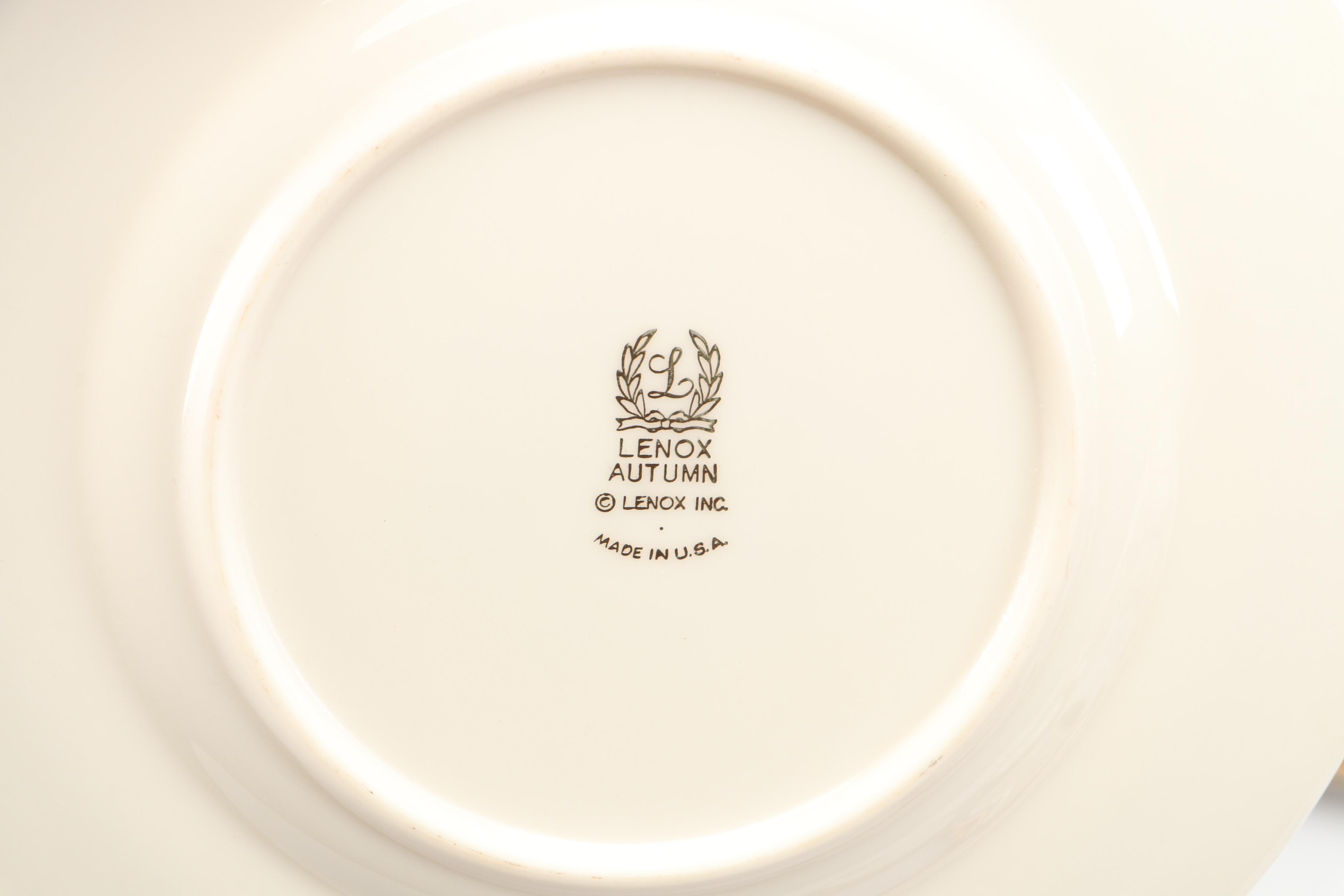 Lenox "Autumn" Porcelain Dinnerware with Teacups and Saucers