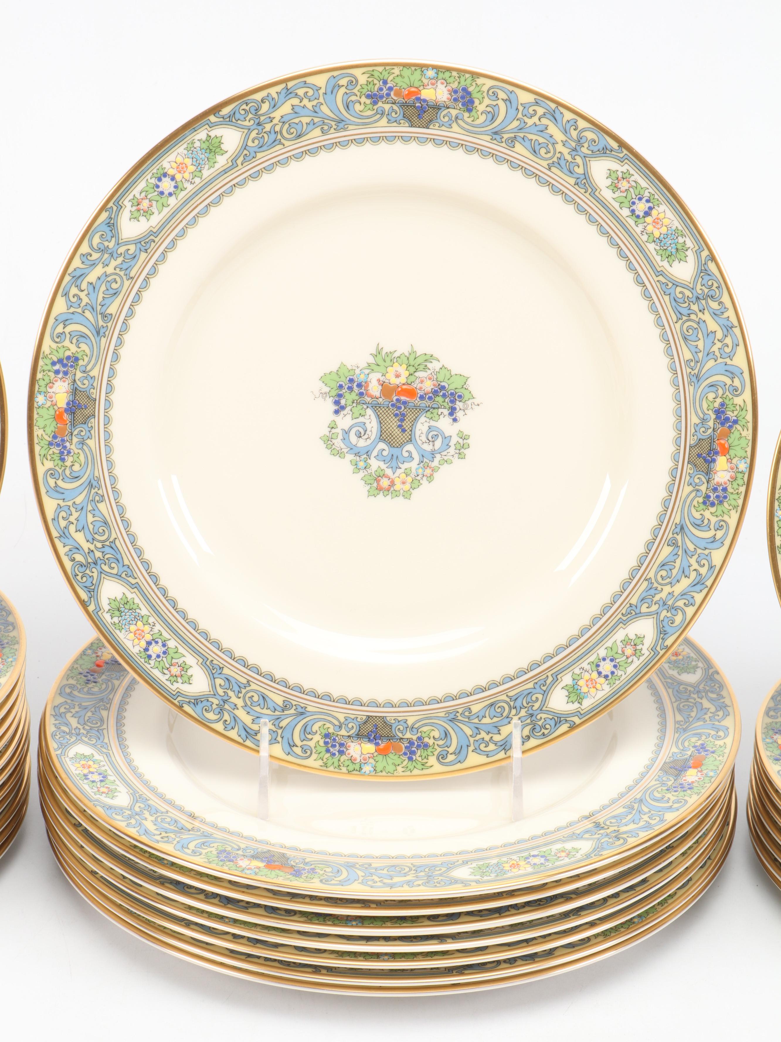 Lenox "Autumn" Porcelain Dinnerware with Teacups and Saucers