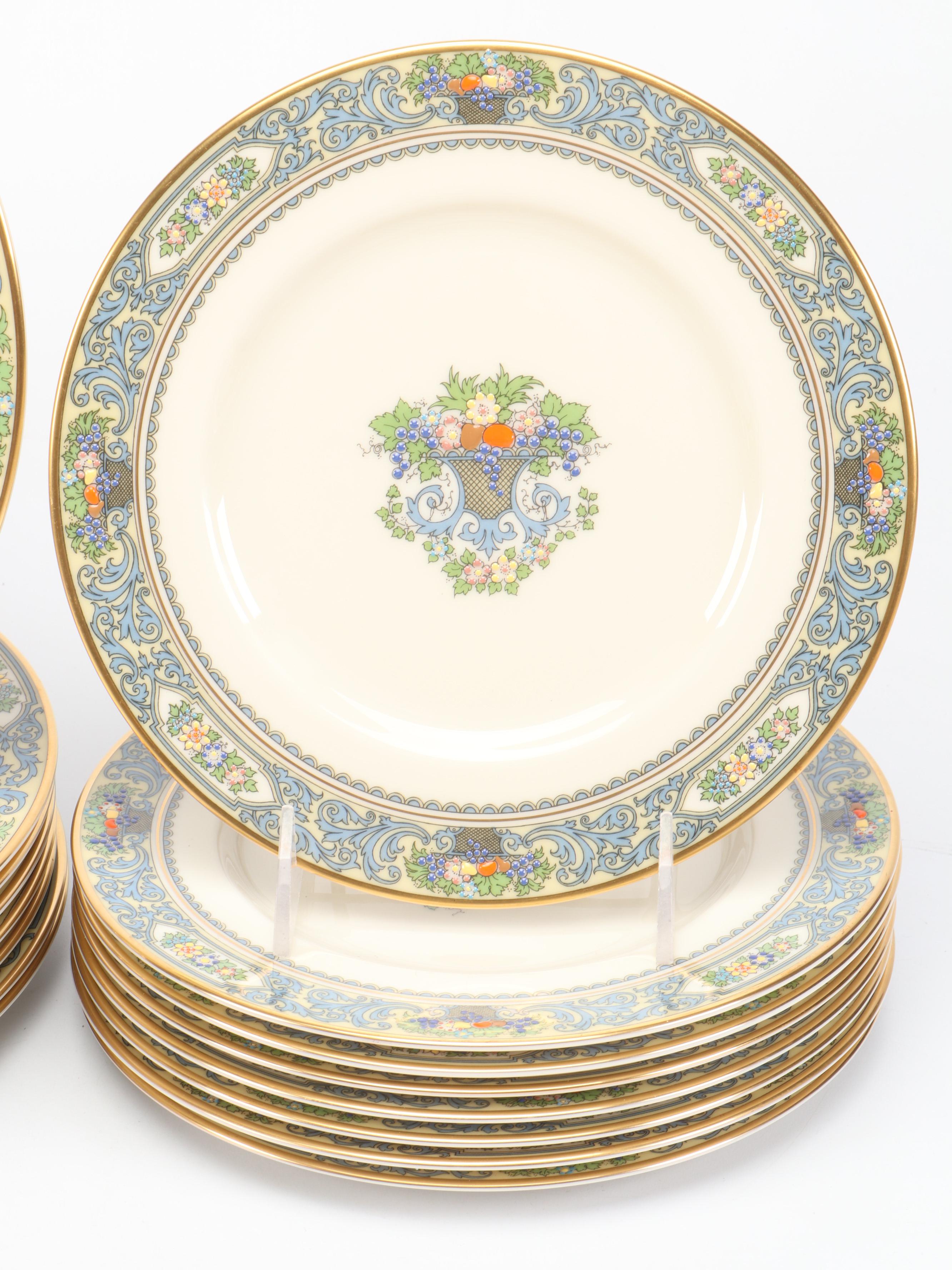 Lenox "Autumn" Porcelain Dinnerware with Teacups and Saucers