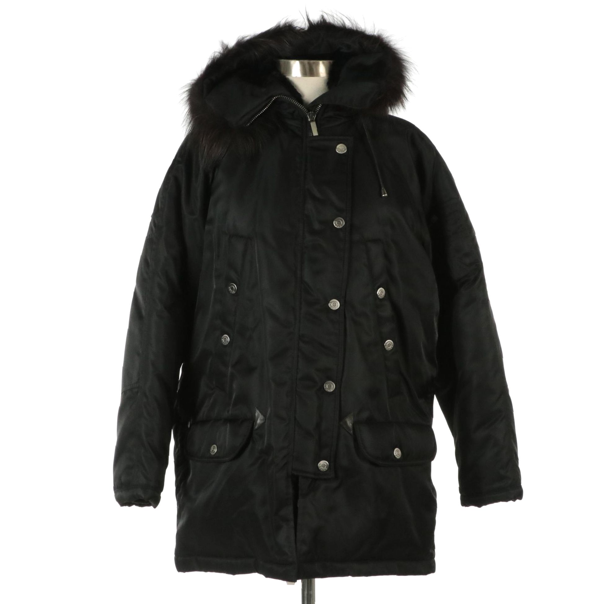 Gucci by Zamasport Insulated Winter Coat with Fur-Trimmed Hood