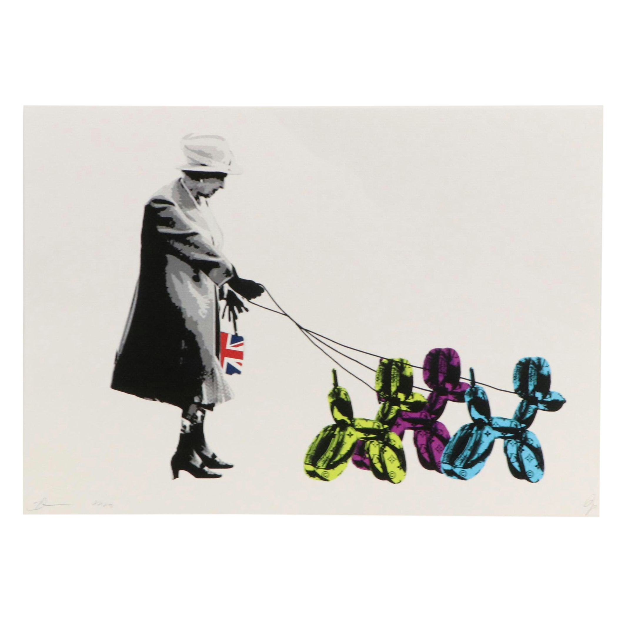 Death NYC Graphic Digital Print of Queen Elizabeth & Jeff Koons, 21st Century