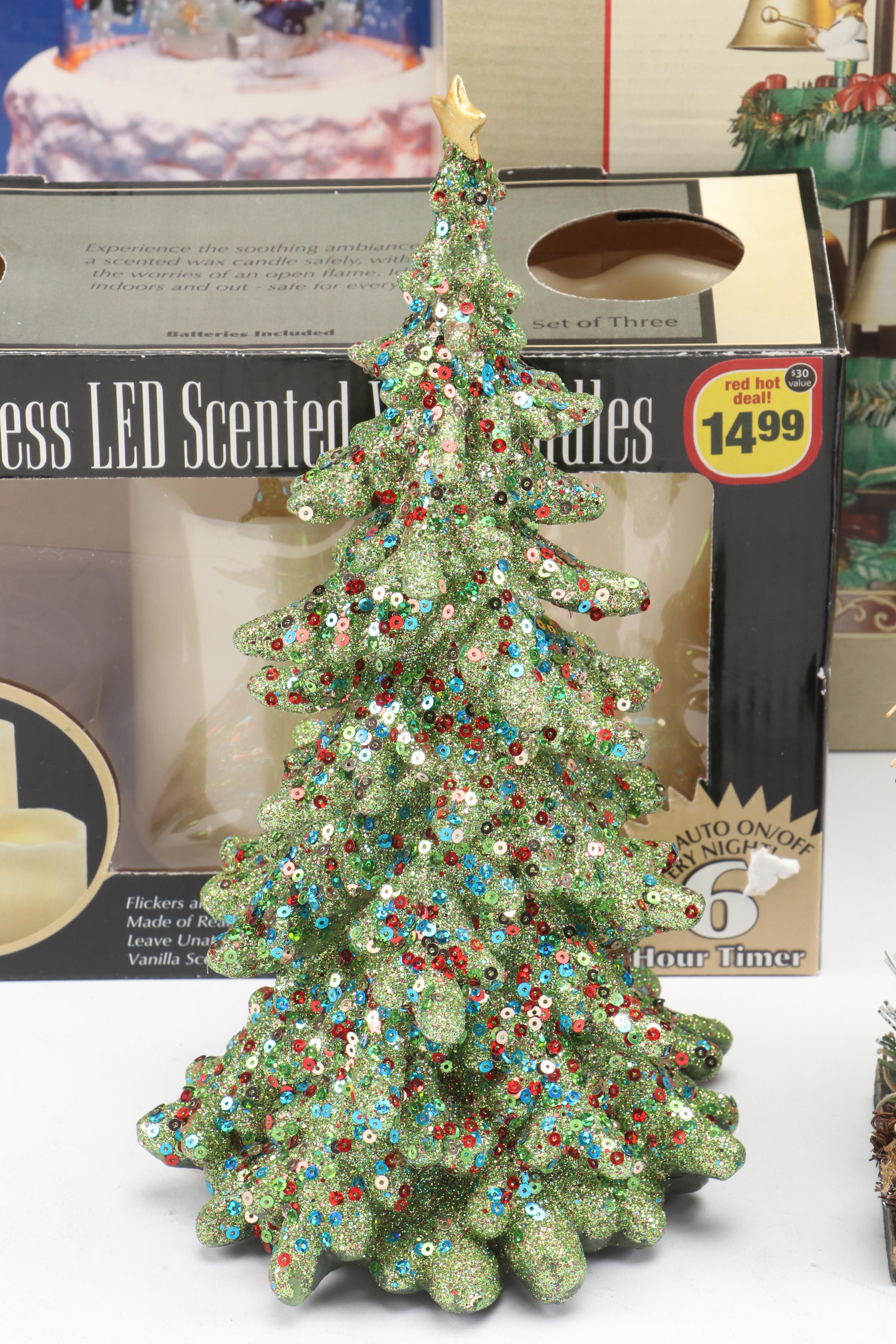 Lenox "Holiday Village" Plastic Christms Tree Centerpiece with More
