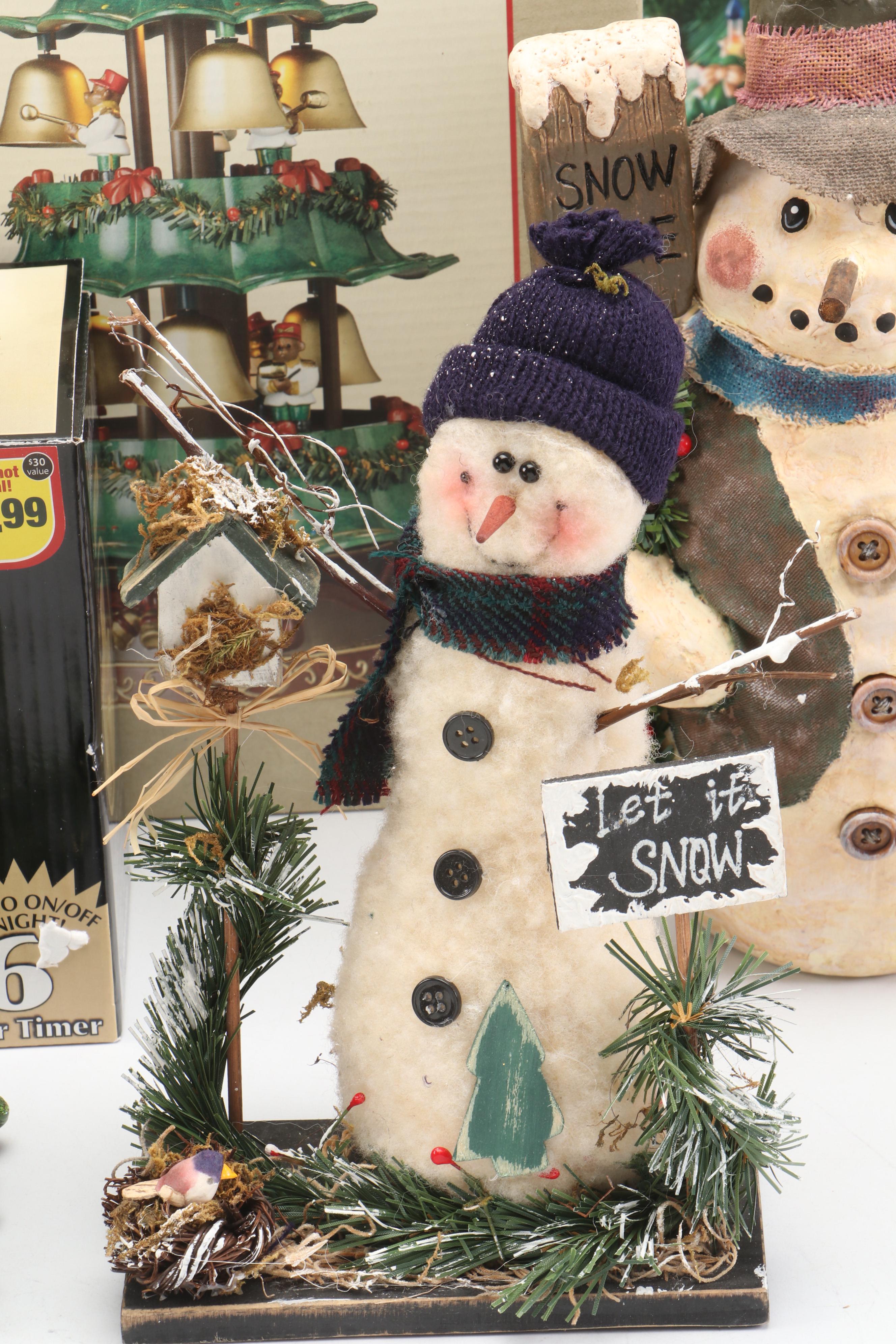 Lenox "Holiday Village" Plastic Christms Tree Centerpiece with More