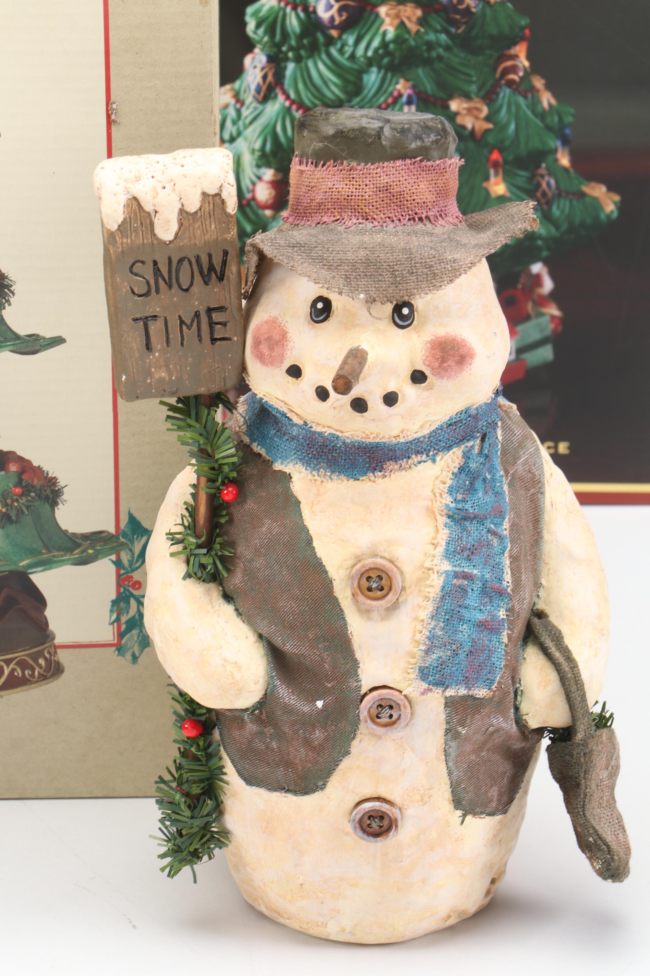 Lenox "Holiday Village" Plastic Christms Tree Centerpiece with More