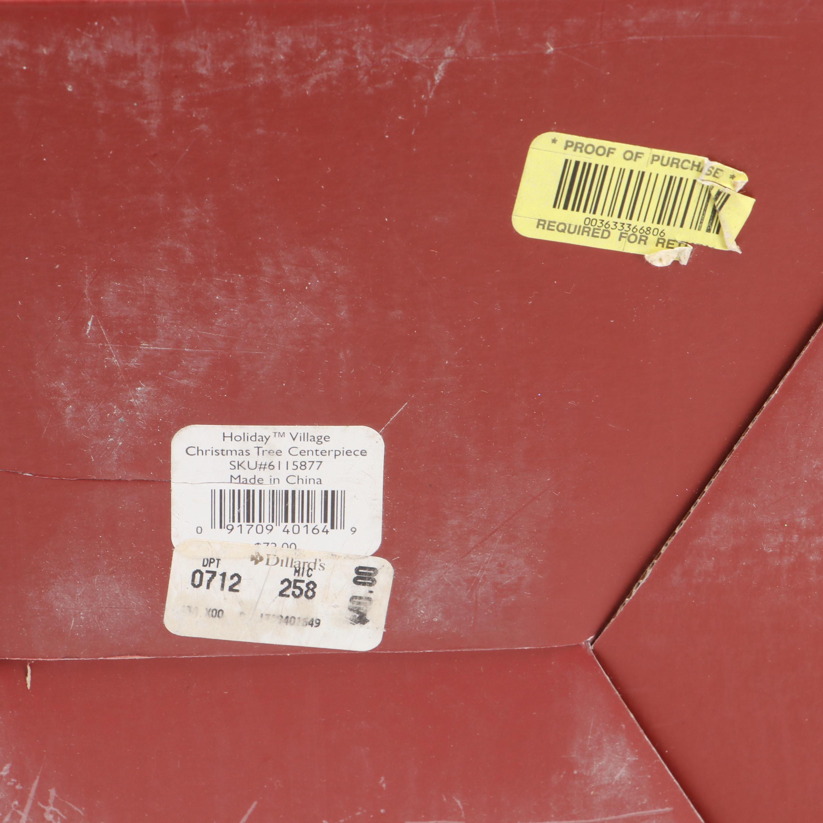 Lenox "Holiday Village" Plastic Christms Tree Centerpiece with More