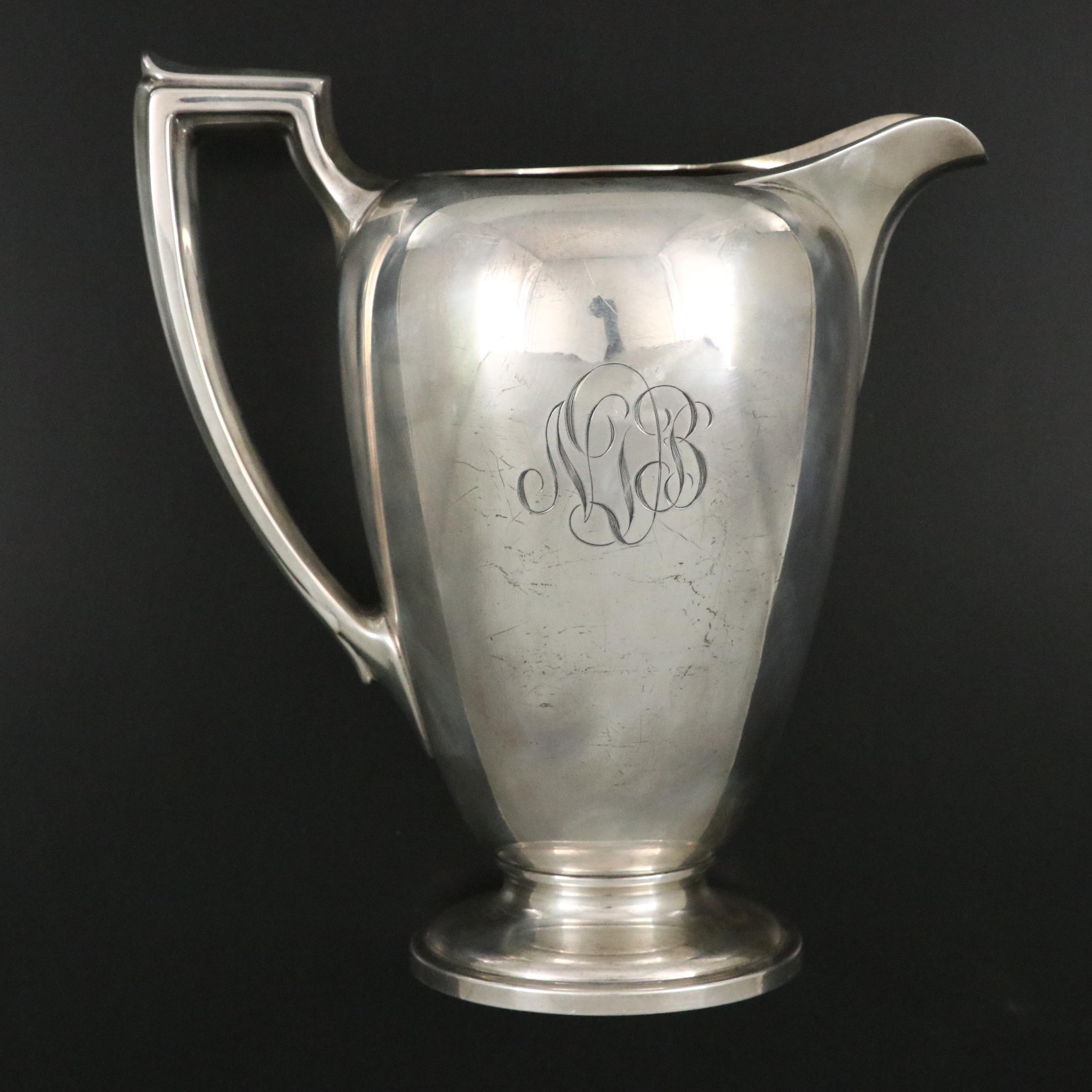 Dominick and Haff Sterling Silver Water Pitcher, 1940