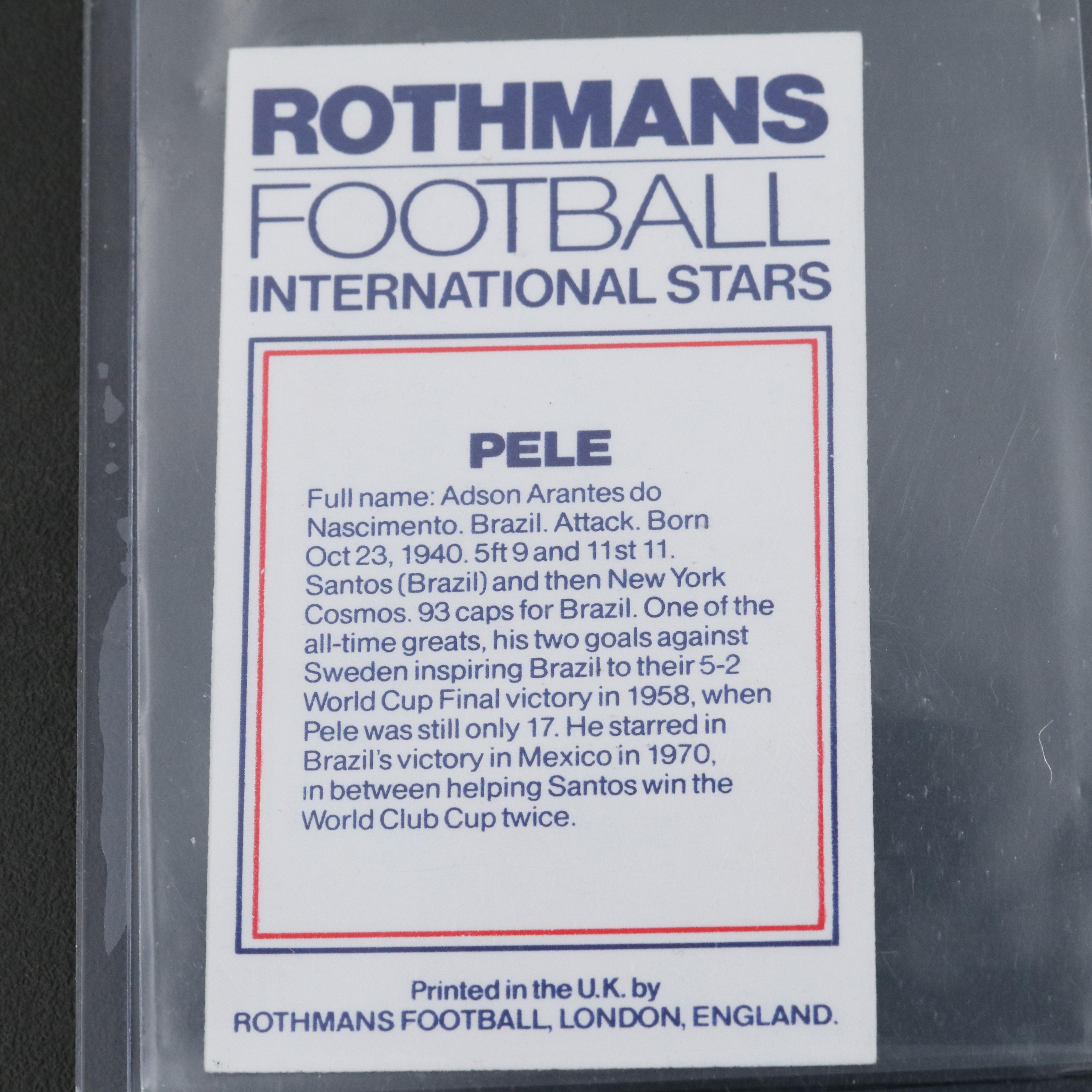 1984 Rothman's Football Pele International Stars Soccer Card