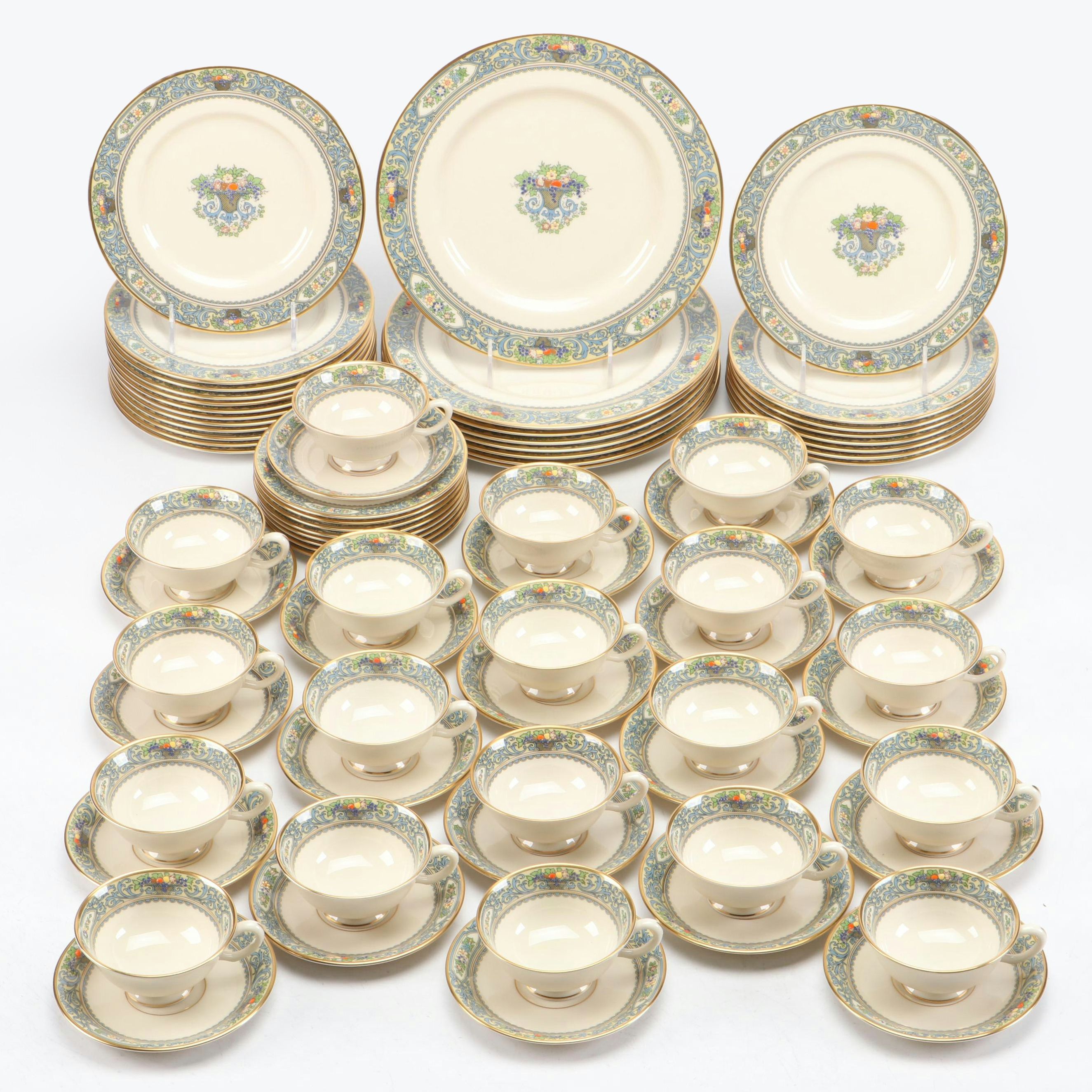Lenox "Autumn" Porcelain Dinnerware with Teacups and Saucers