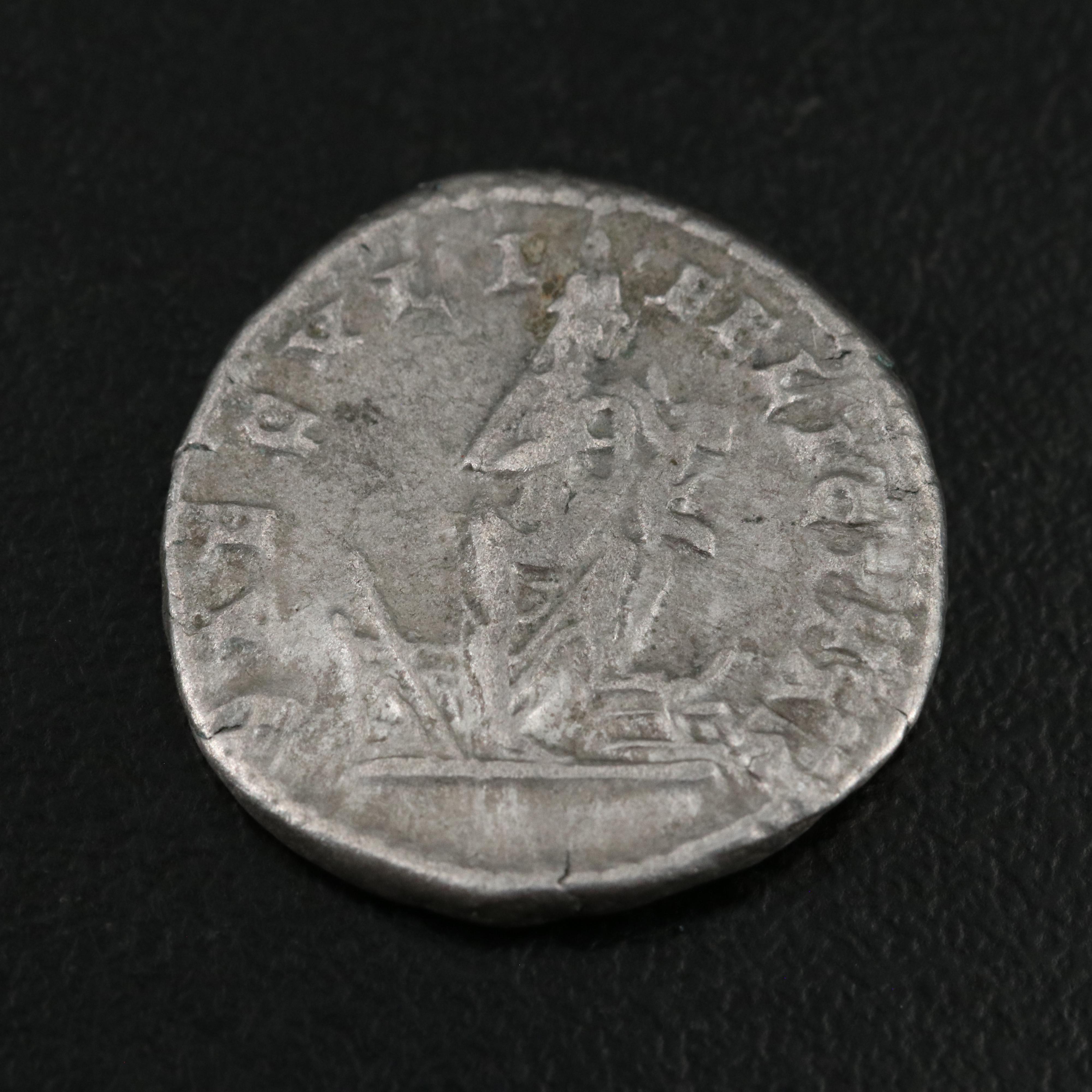 Ancient Roman Imperial AR Denarius Coin of Julia Domna, ca. 196 A.D.