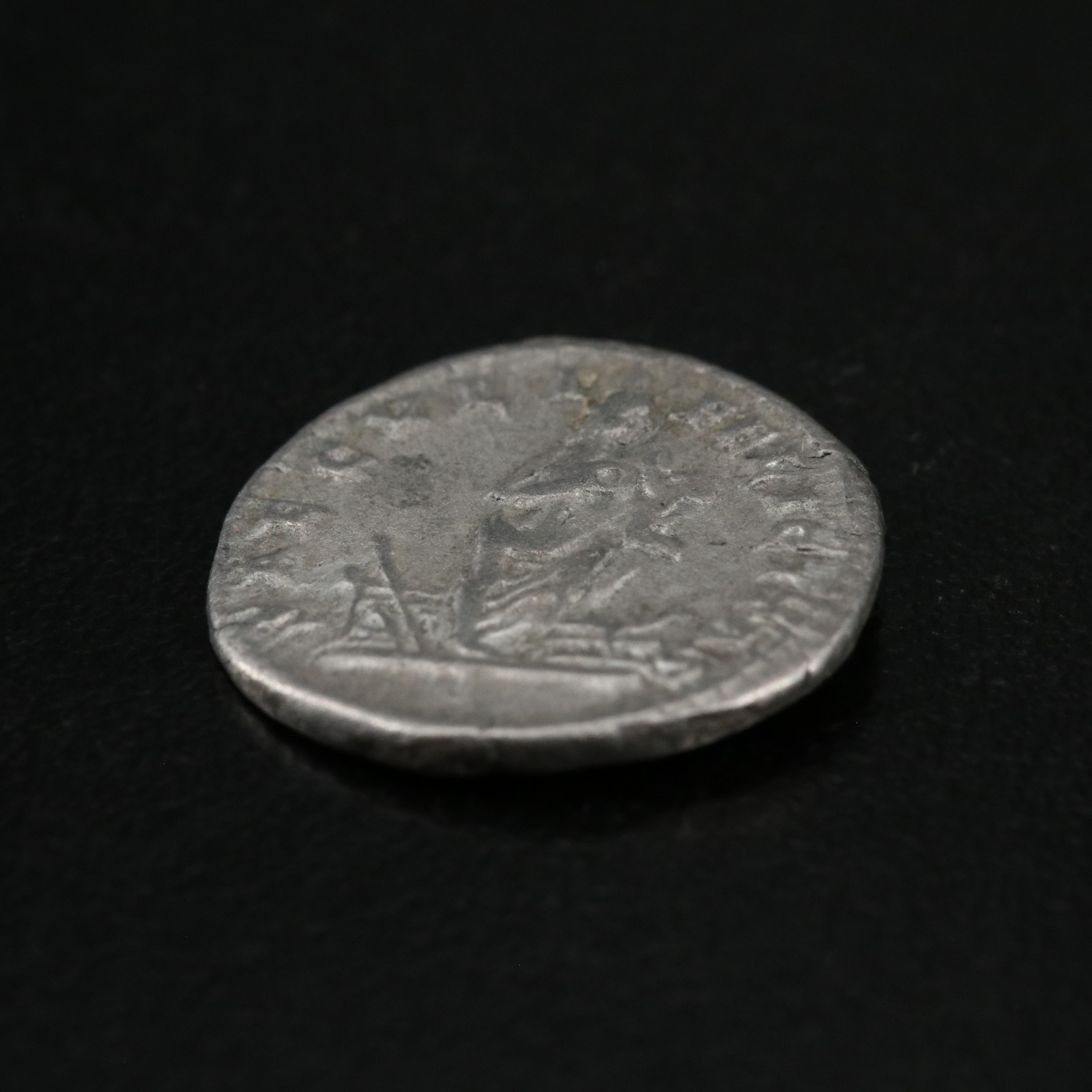 Ancient Roman Imperial AR Denarius Coin of Julia Domna, ca. 196 A.D.