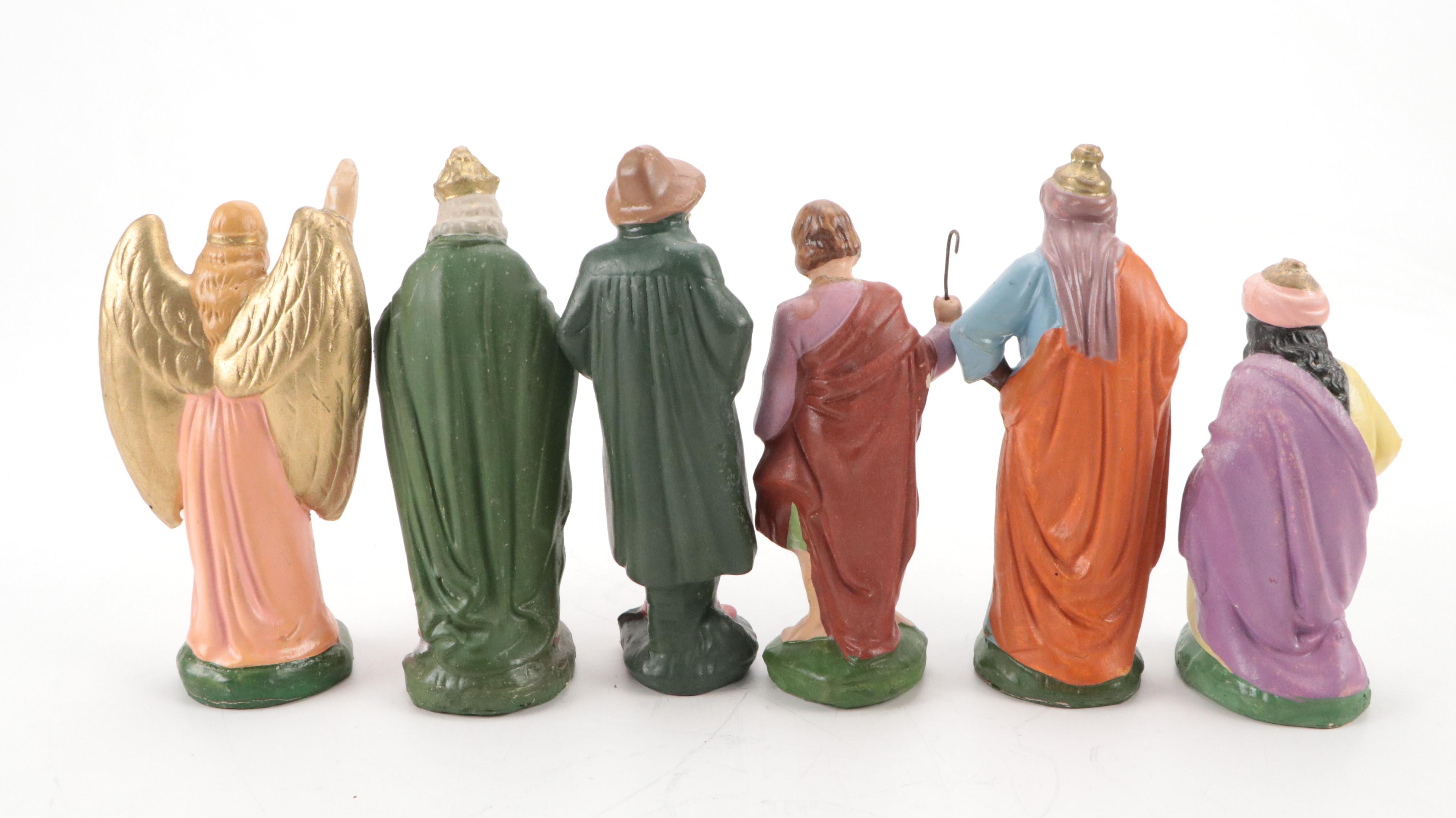 Castagna and Other German Nativity Figurines, Late 20th Century