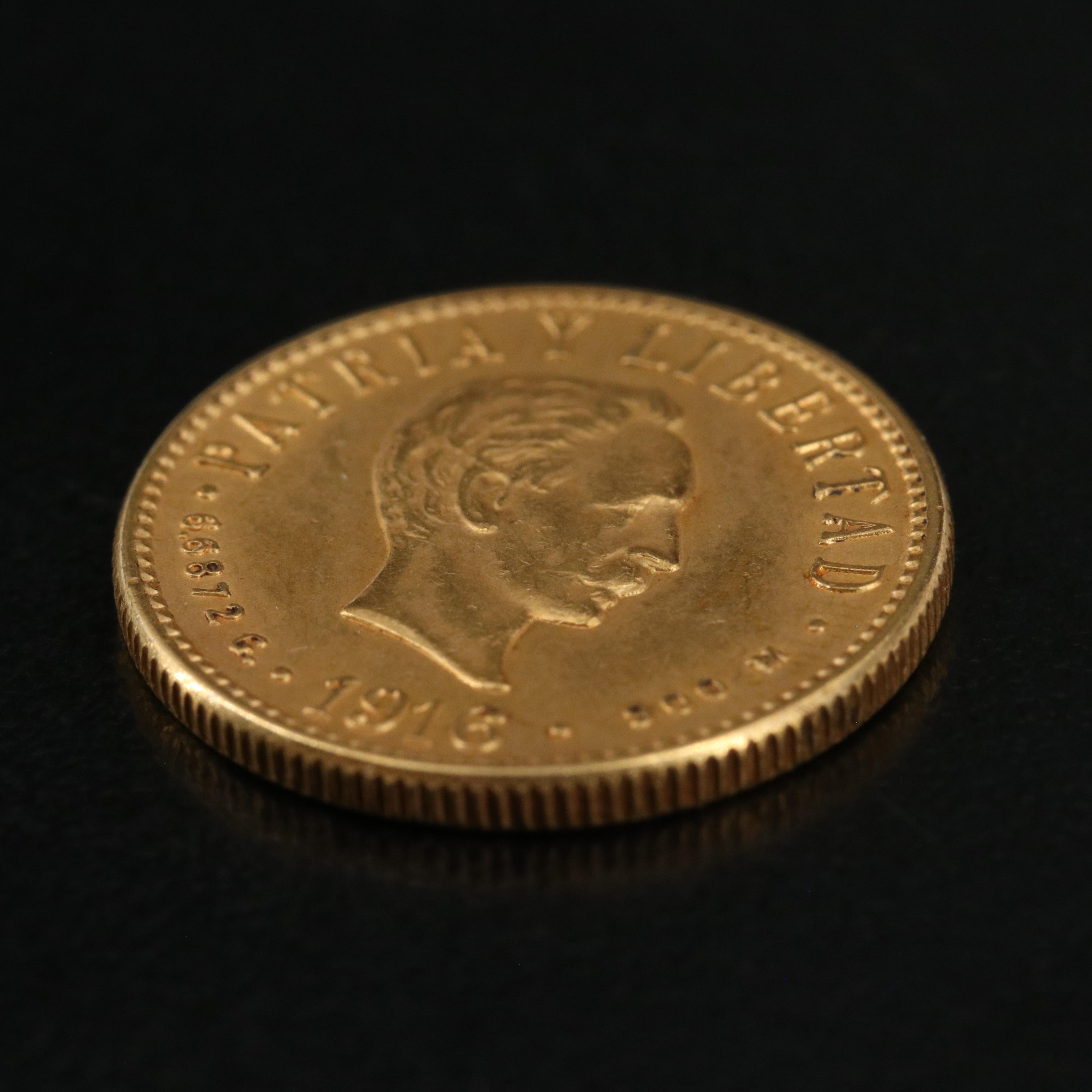 1916 Cuba Four Pesos Gold Coin