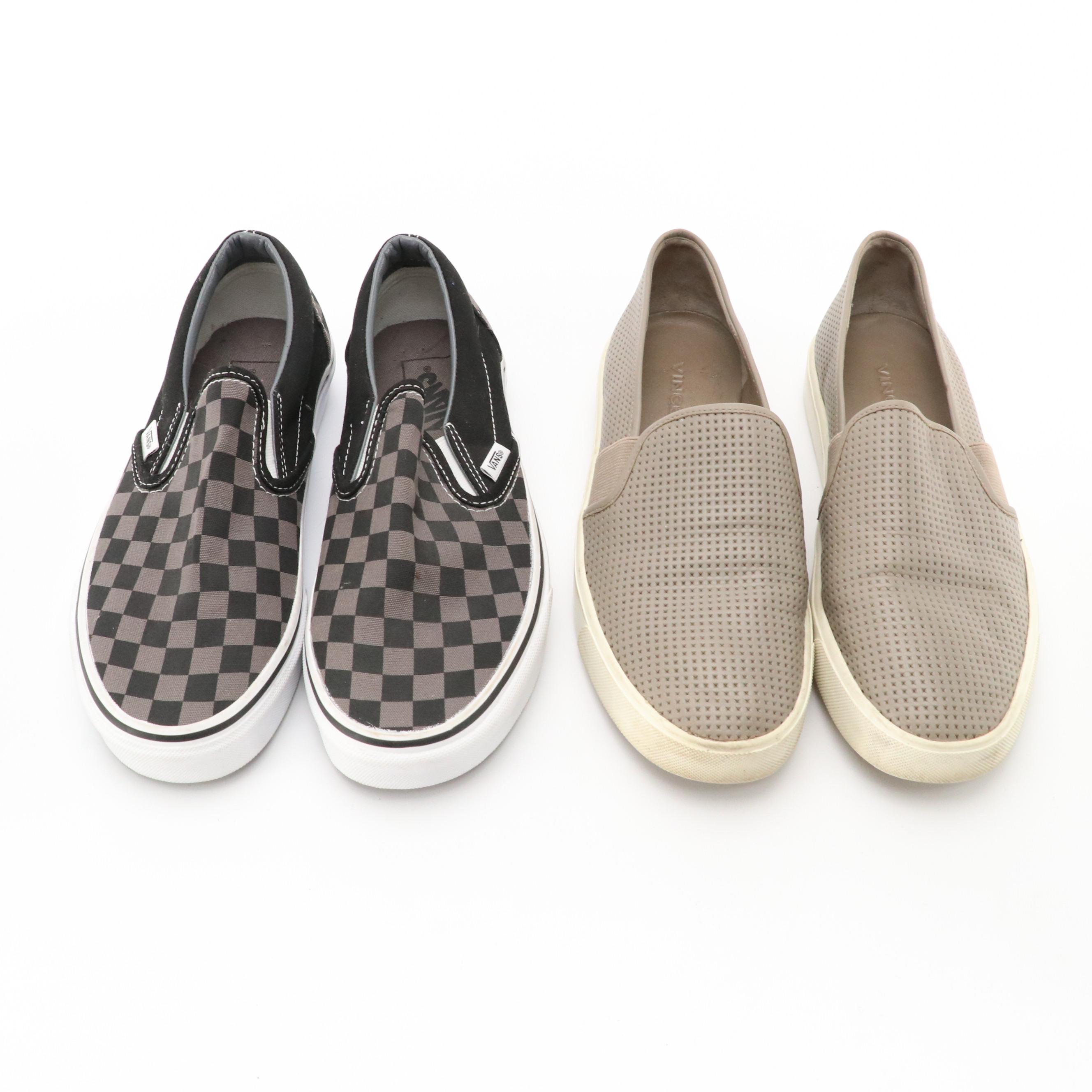 Vince Blair 5 Perforated Leather Shoes & Vans Classic Checkerboard Slip-On Shoes