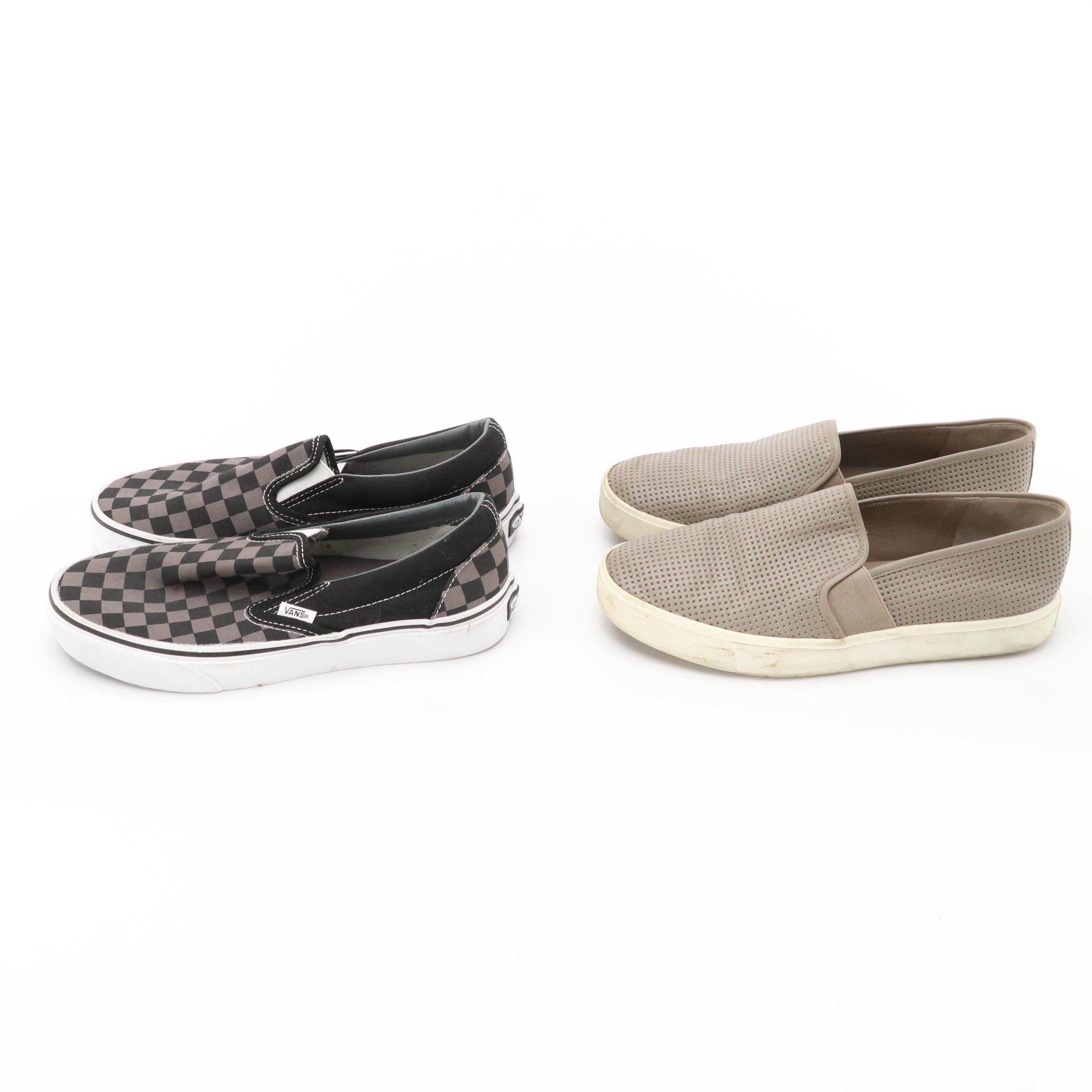 Vince Blair 5 Perforated Leather Shoes & Vans Classic Checkerboard Slip-On Shoes