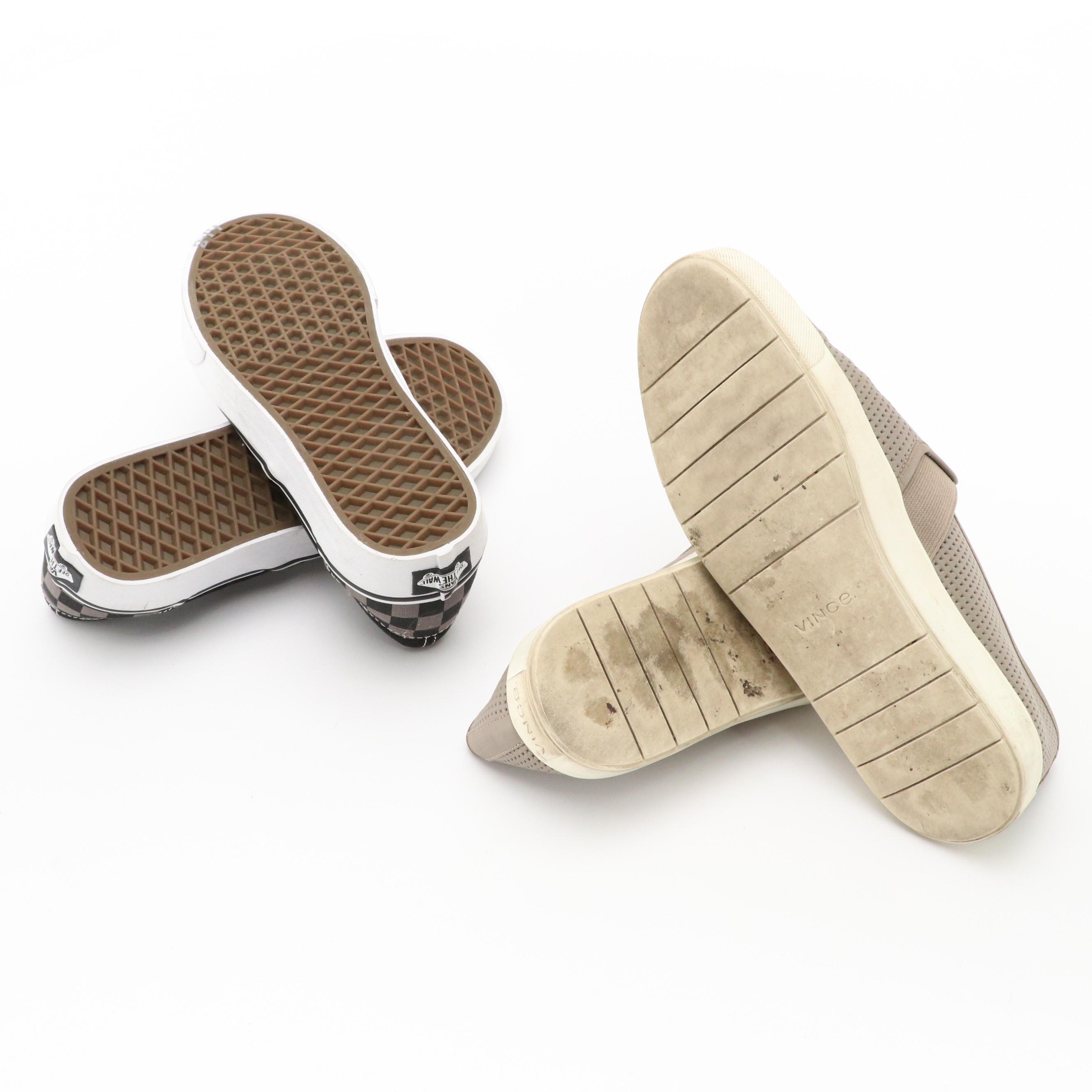 Vince Blair 5 Perforated Leather Shoes & Vans Classic Checkerboard Slip-On Shoes