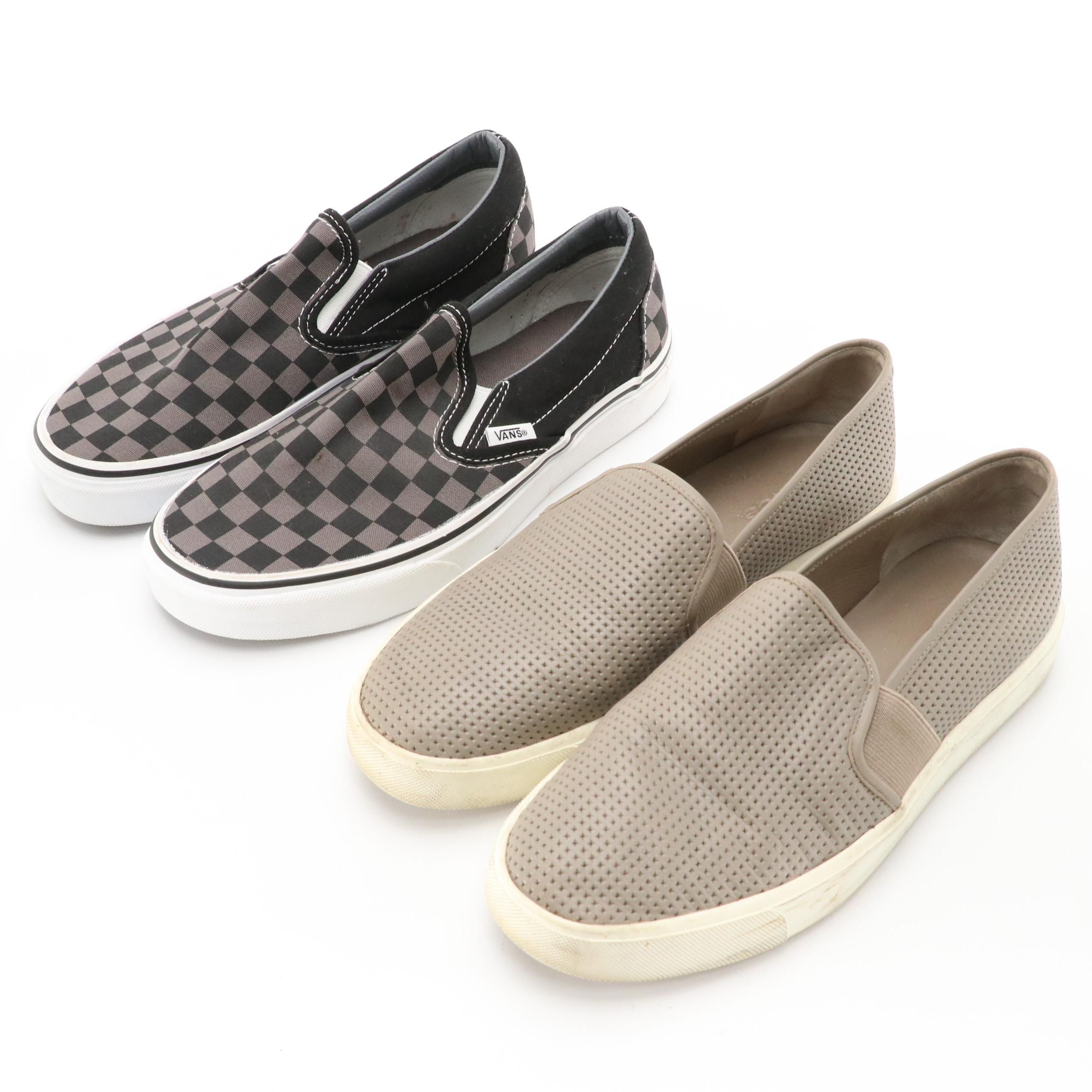 Vince Blair 5 Perforated Leather Shoes & Vans Classic Checkerboard Slip-On Shoes