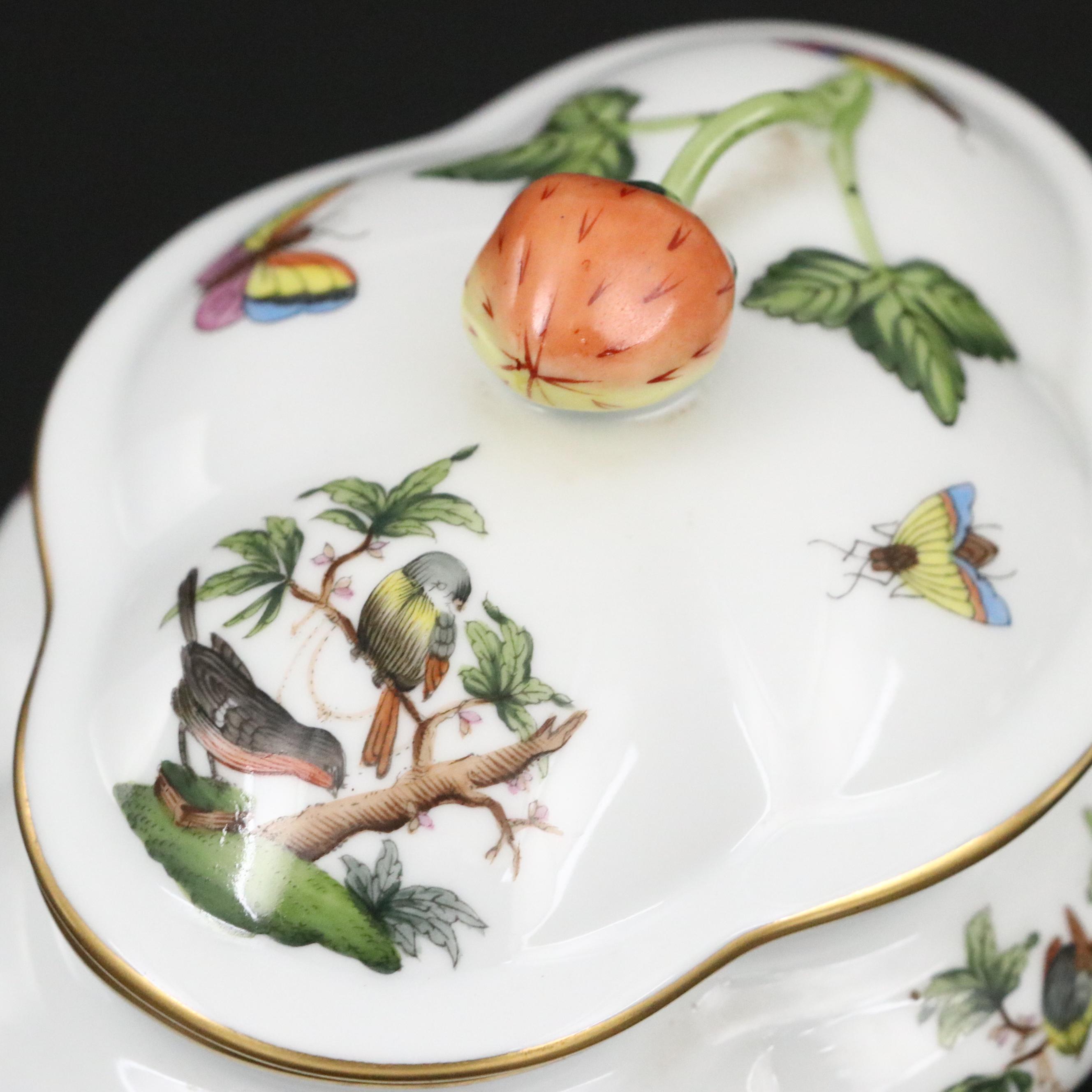 Herend "Rothschild Bird" Porcelain Creamer and Lidded Candy Box