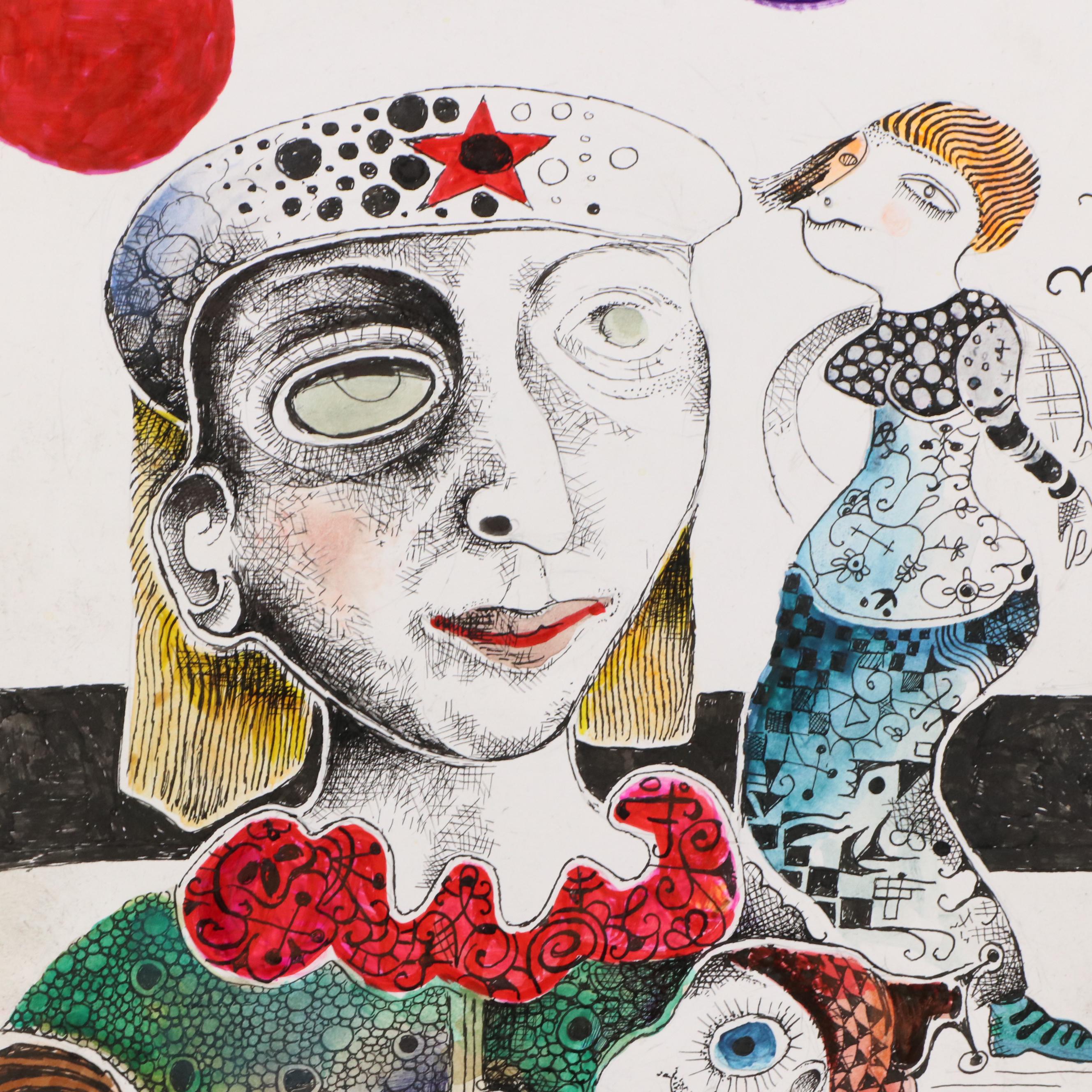 Nikolay Kuk Mixed Media Figural Surrealist Illustration, 2013