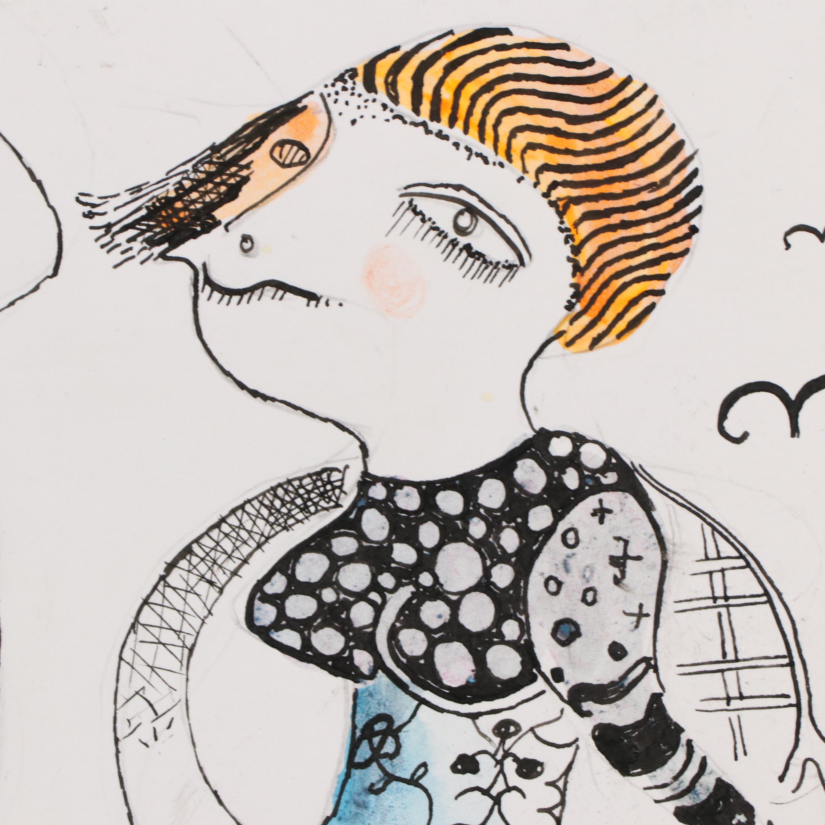 Nikolay Kuk Mixed Media Figural Surrealist Illustration, 2013