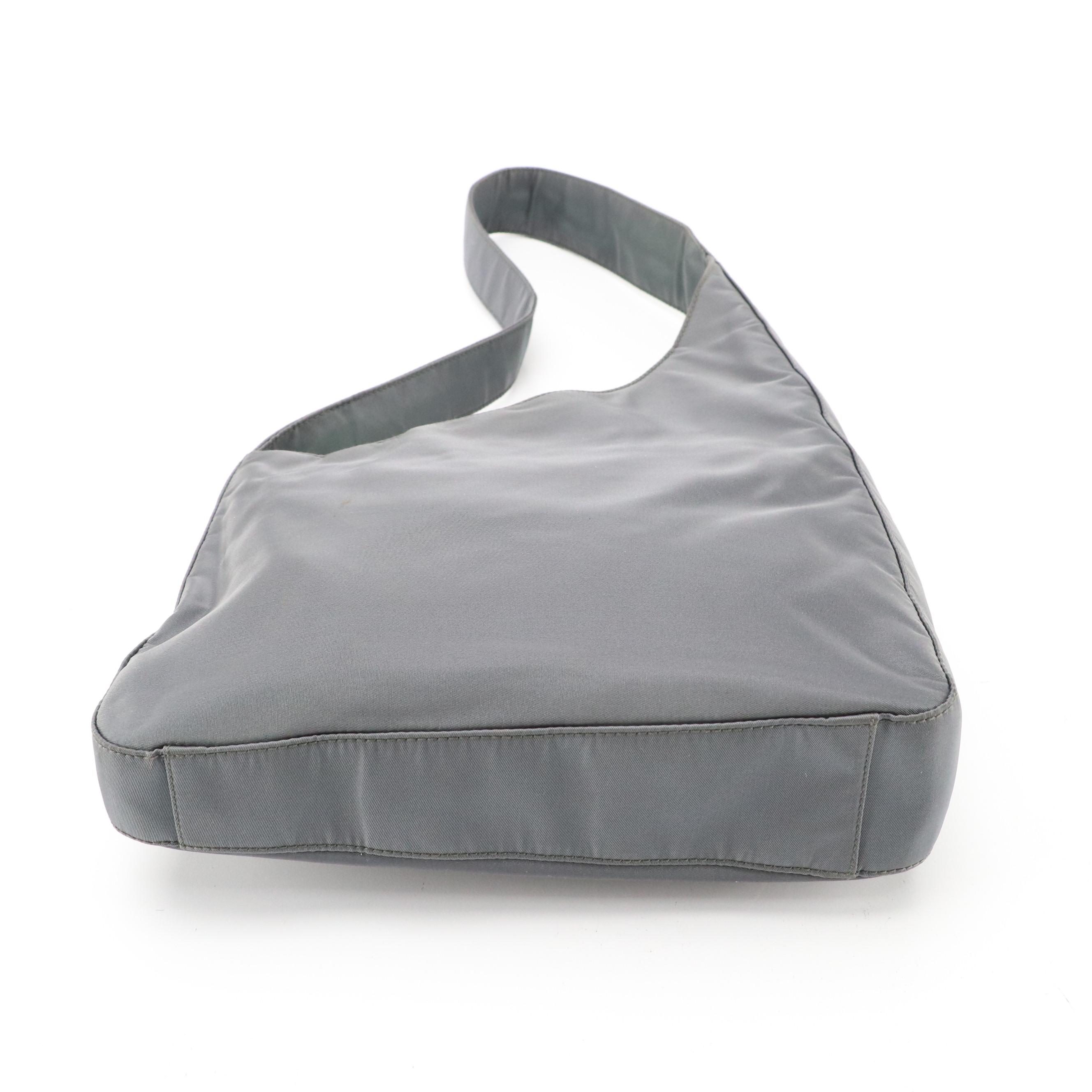 Prada Grey Tessuto Nylon Shoulder Bag