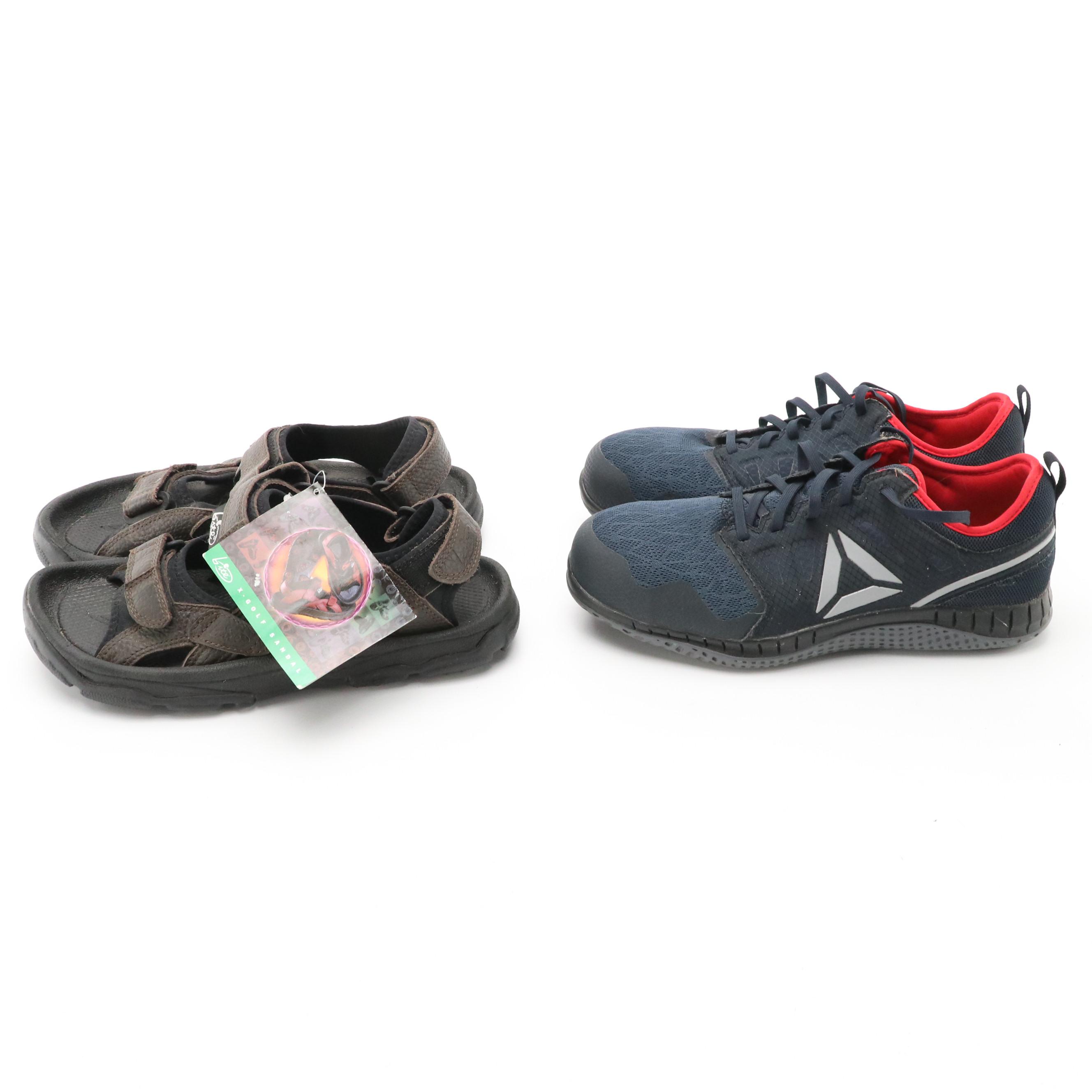 Men's Bite "Moses" Golf Sandals, Reebok Composite-Toe Cushioned Work Sneakers