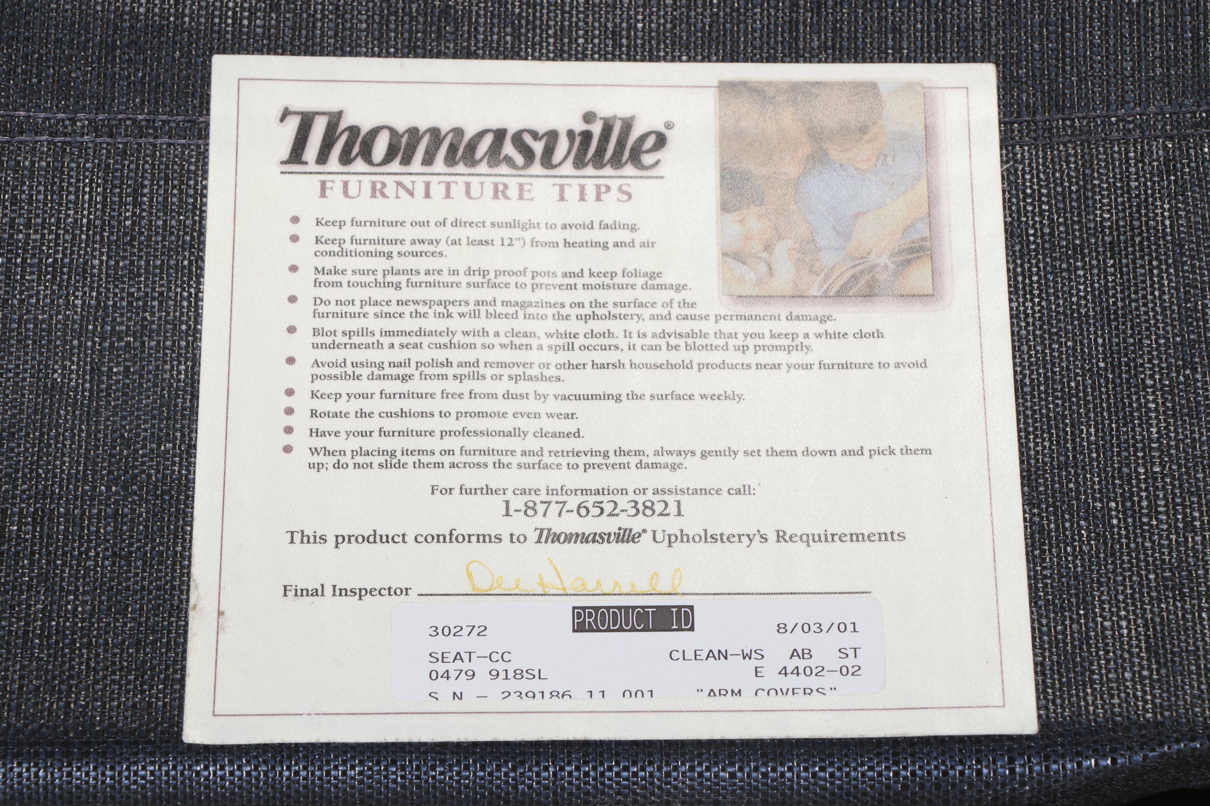Thomasville Furniture White Striped Roll-Arm Sleeper Sofa, 2001
