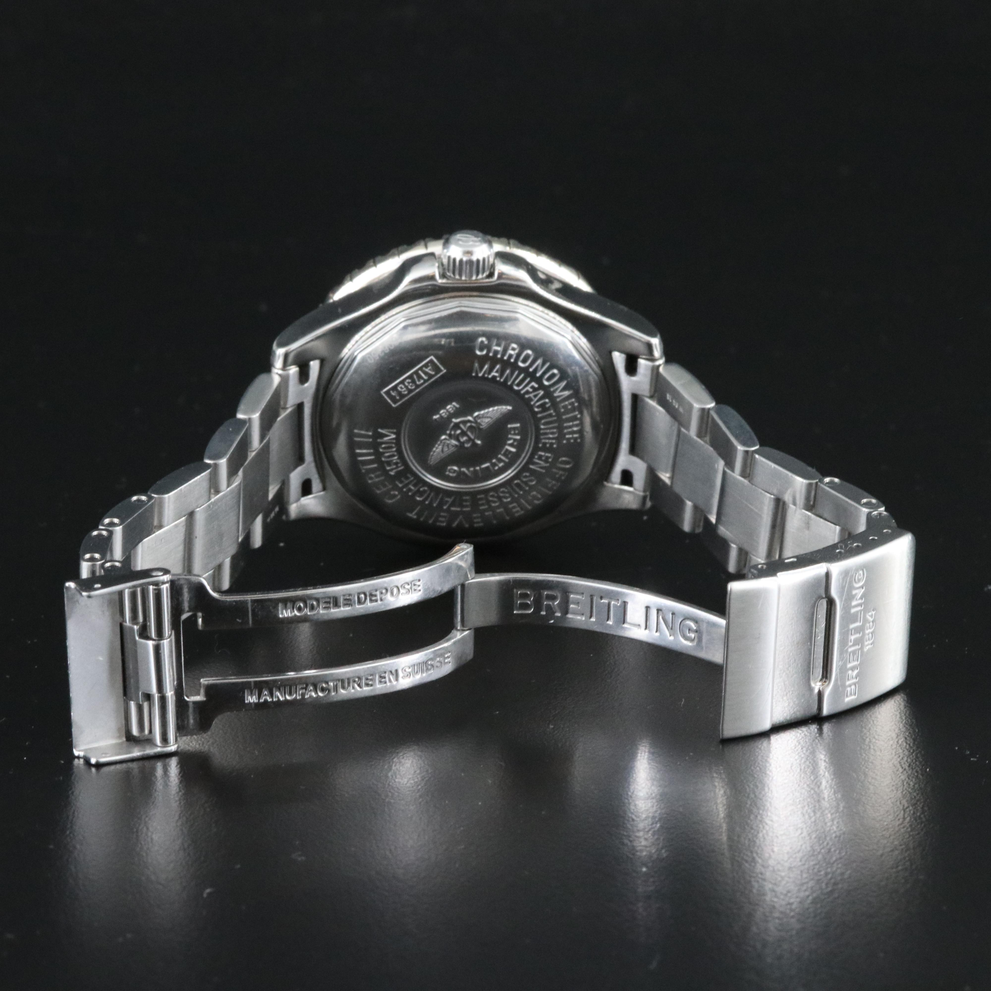 Breitling Superocean A17364 Custom 4.38CTW Diamond Bezel Steel Automatic Watch